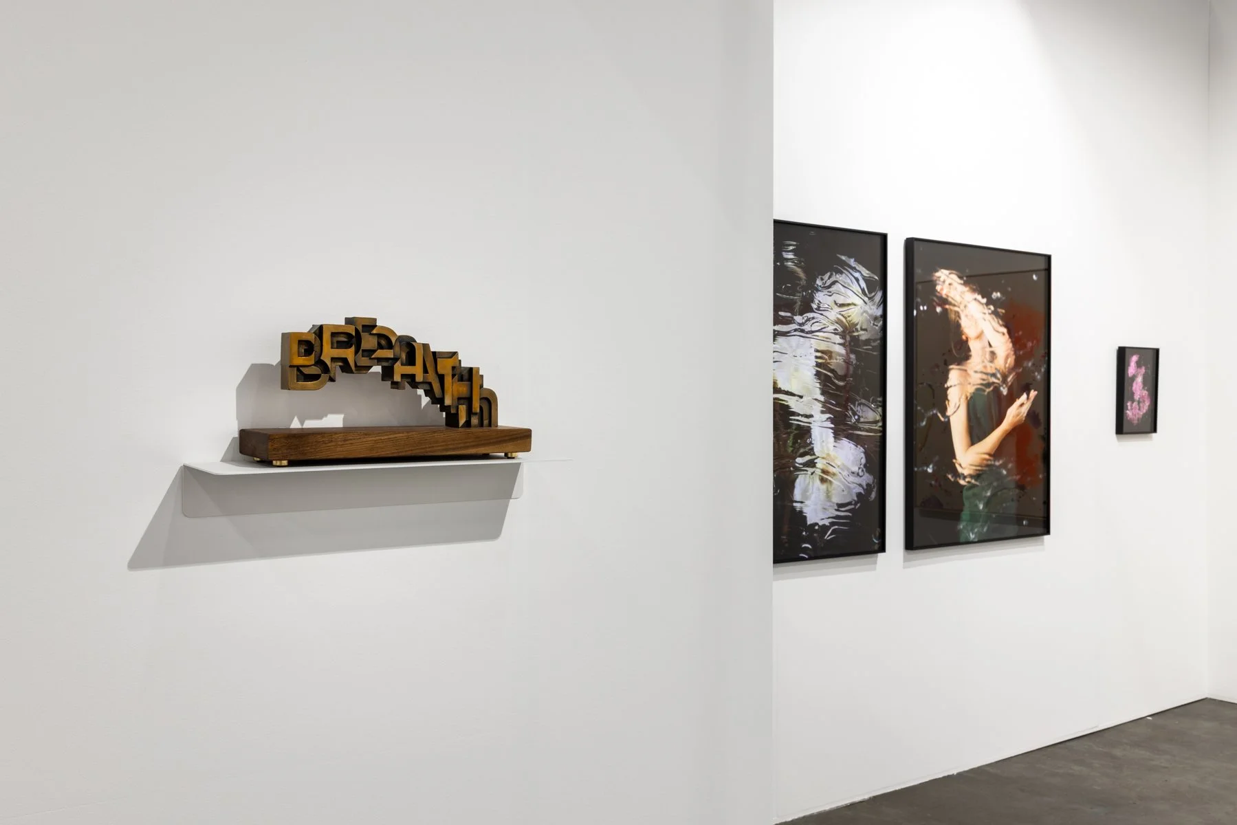 Atmospheric booth presentation by Root Gallery at Art Rotterdam with colourful, material-driven works by a new generation of artists