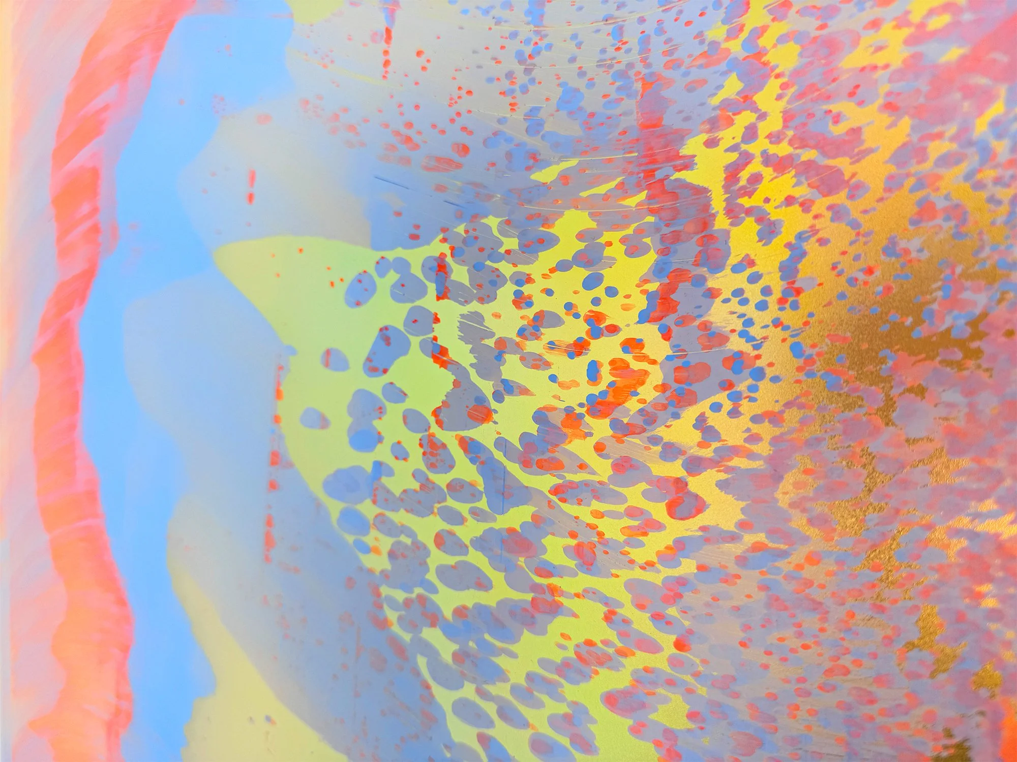 Close-up of the intricate dotted pattern and layered colour transitions in Coachella Views XIV