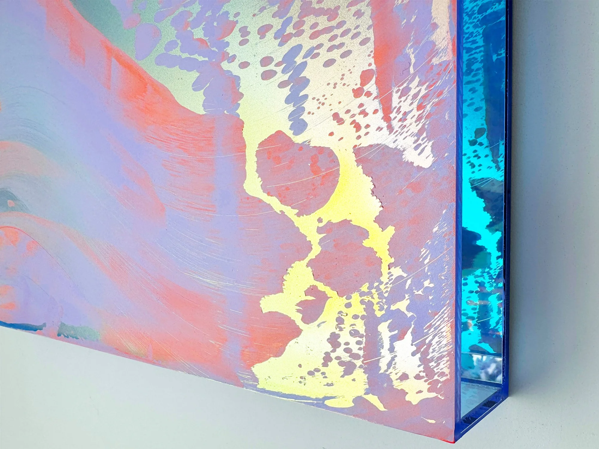 Detail of coral and lilac forms surrounding a softly luminous area in Coachella Views XIII