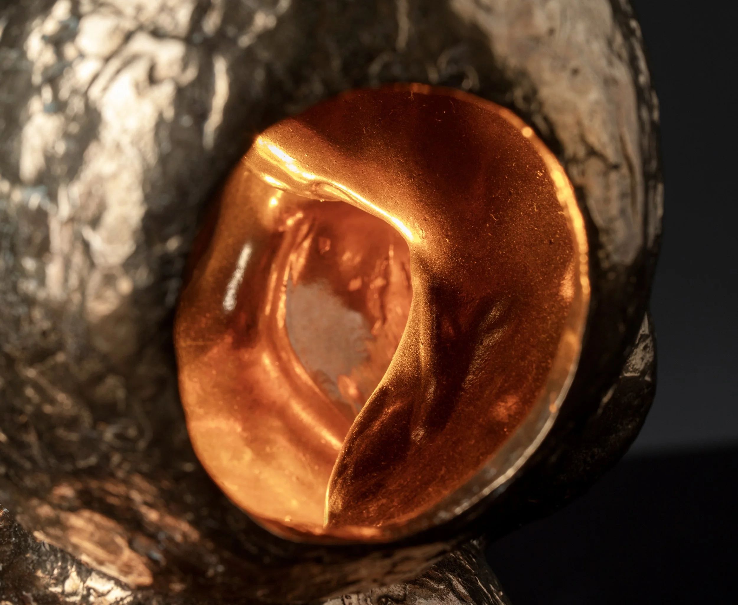 Close-up of a bronze sculpture by Jeske Haak