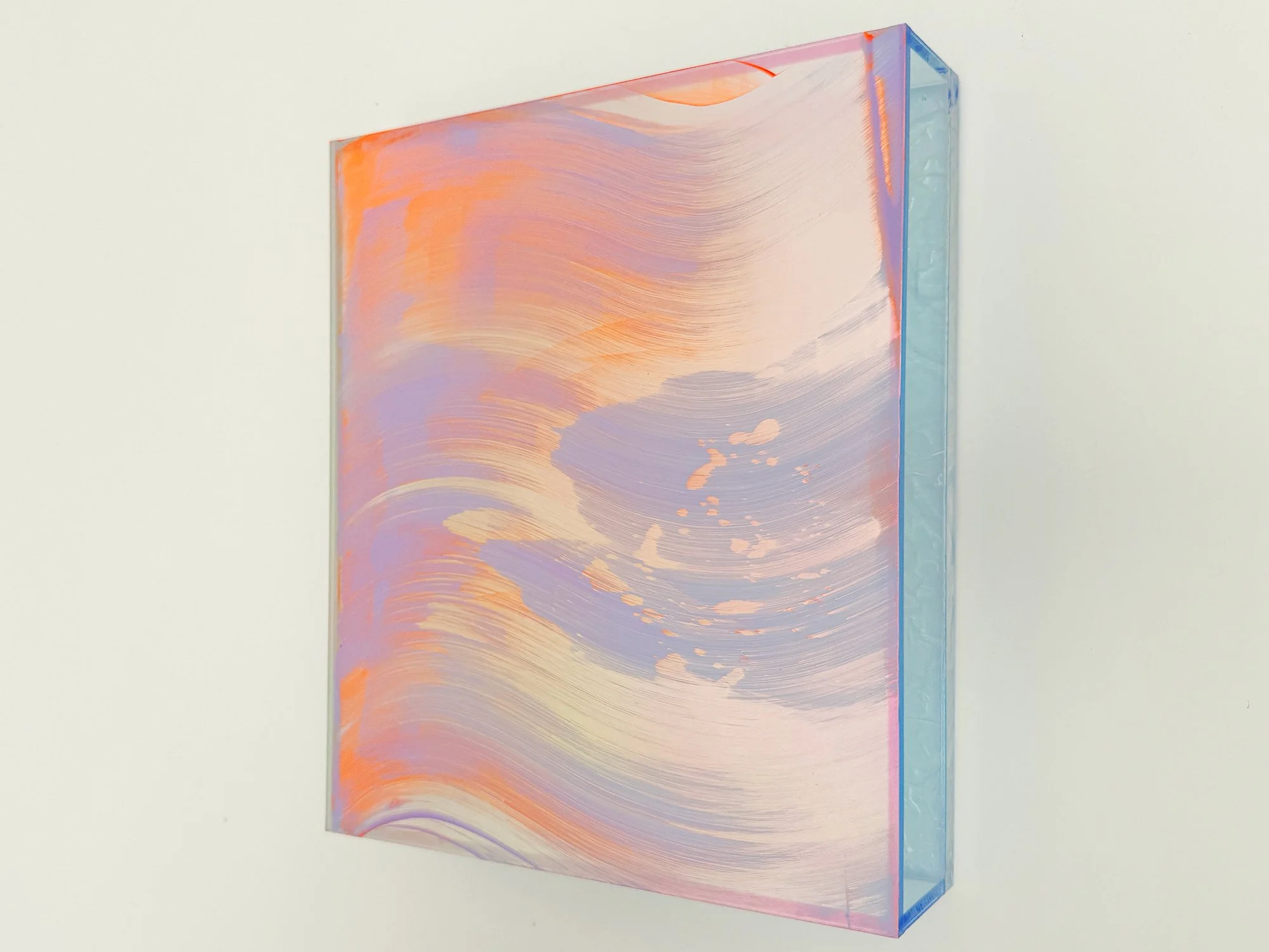 Side view of a contemporary painting by Lisette Schumacher exploring desert light and colour transitions