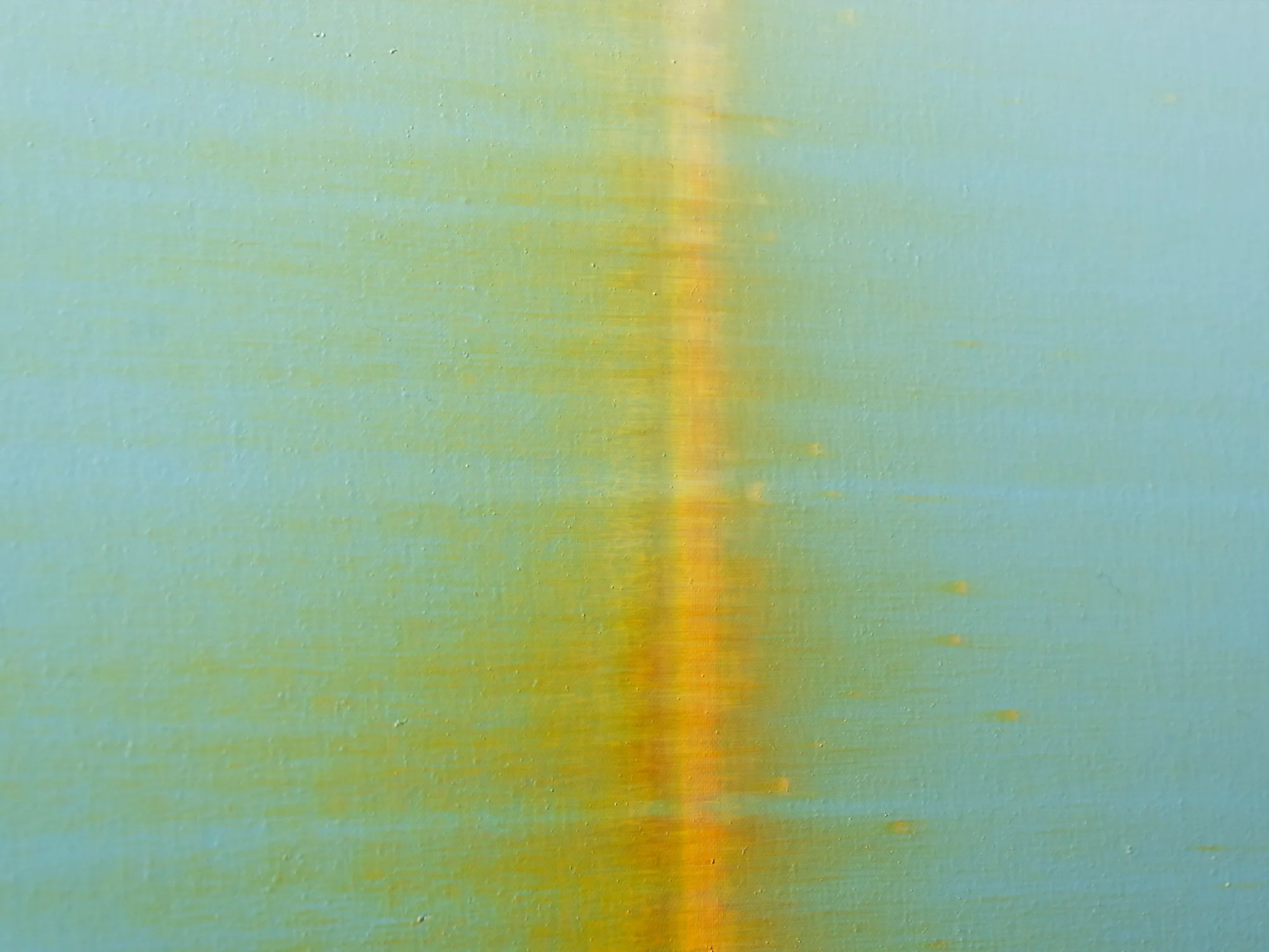 Detail of painting showing vertical line and subtle brush texture in colour gradient