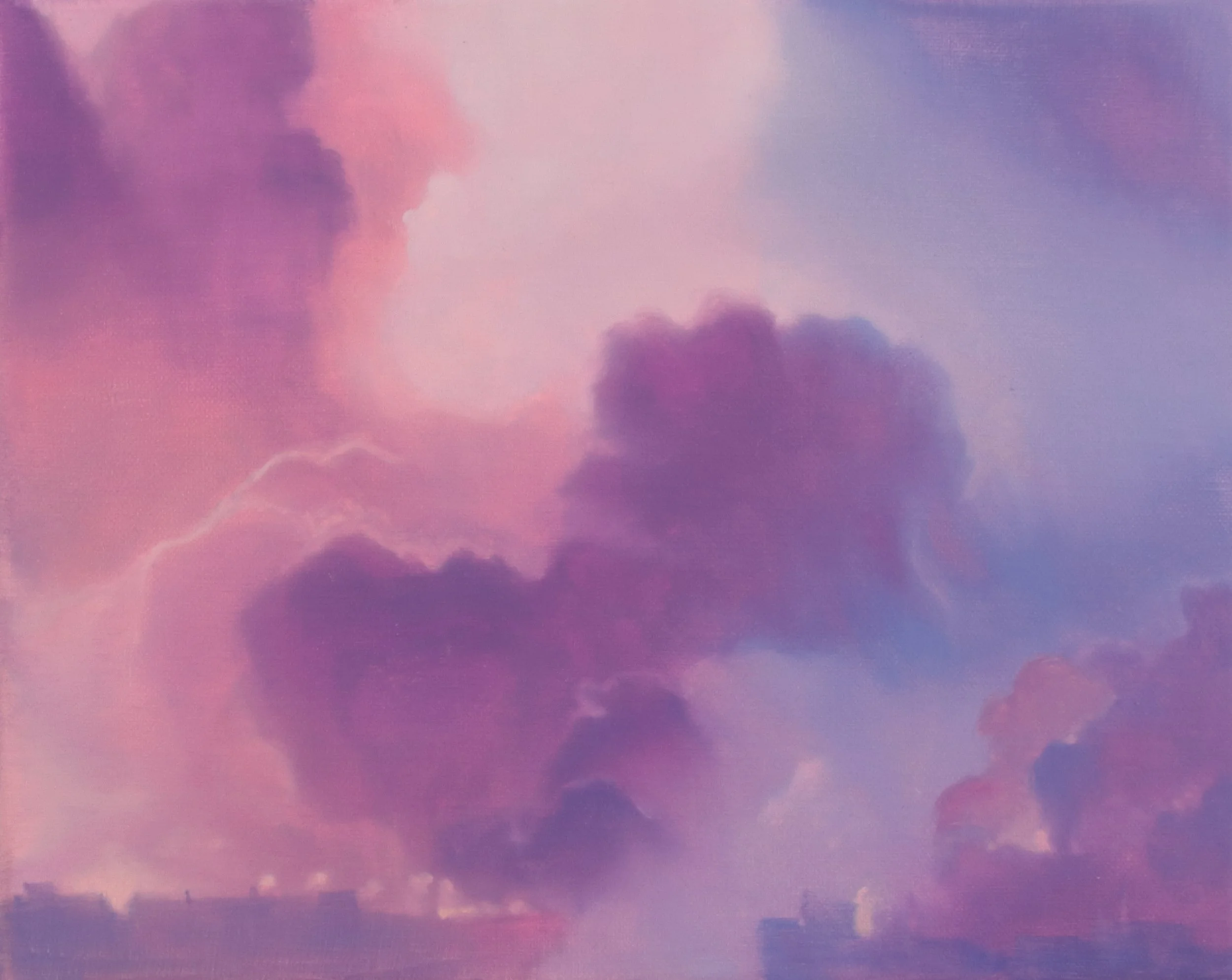 Atmospheric painting by Mel Chan showing a cloud-like formation, part of her Studies series exploring clouds, explosions, mist and visual ambiguity.