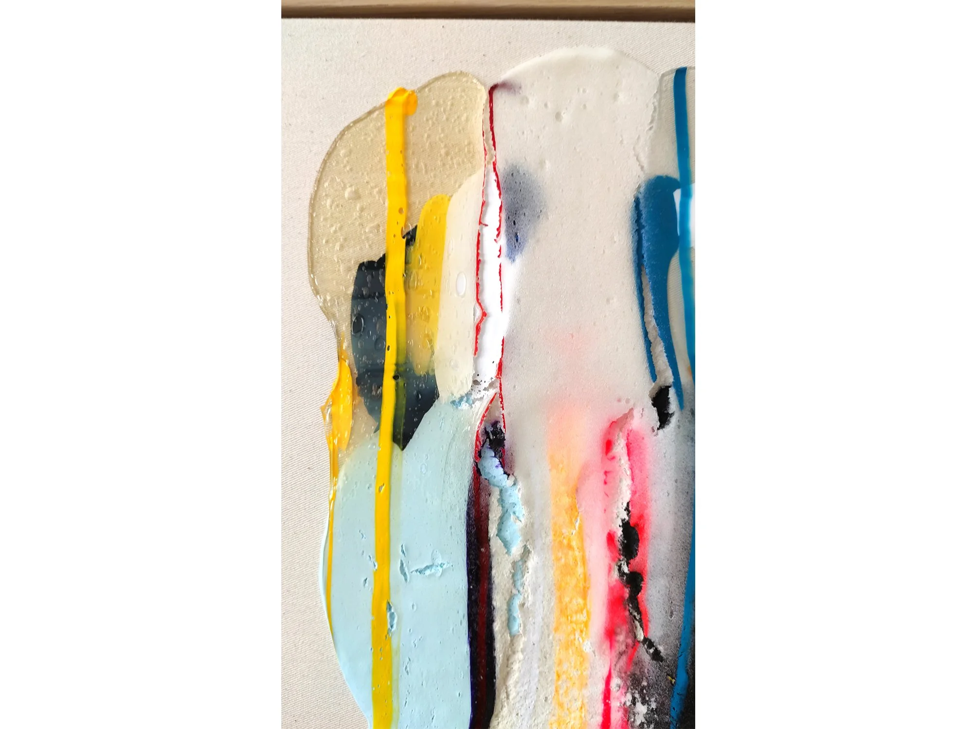 Close-up of layered resin and paint details in Translucent I.