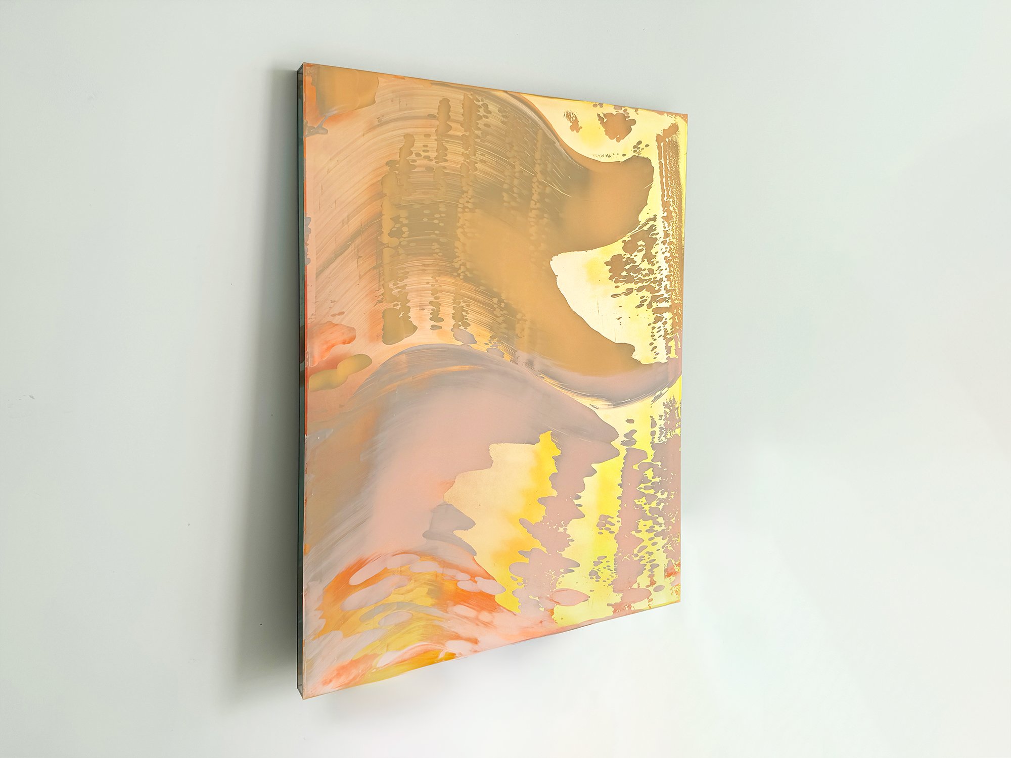 Side view of Desert Modernism II showing depth, layered surface and subtle material build-up
