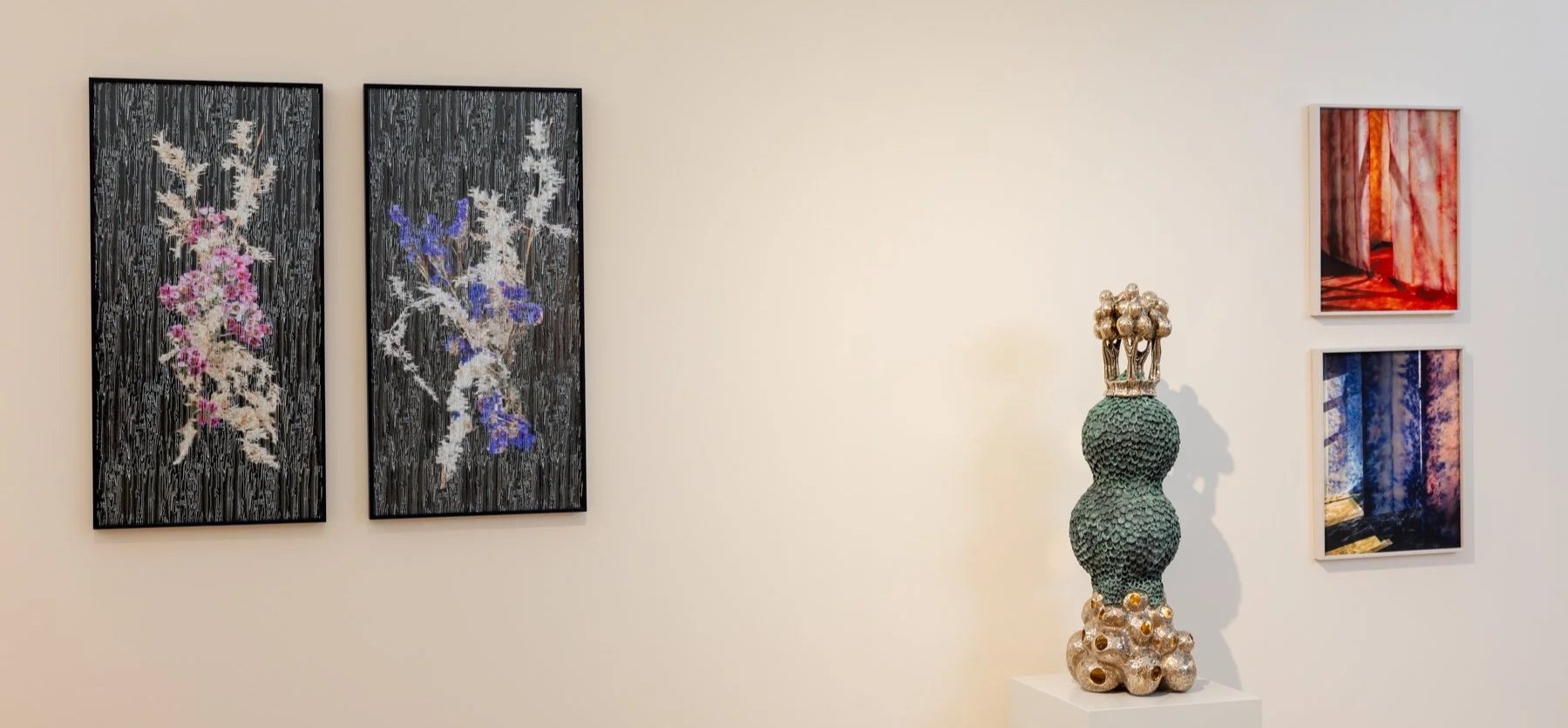 Photography artworks by Sophie de Vos, and Jan Theun van Rees, combined with a large bronze sculpture by Jeske Haak.