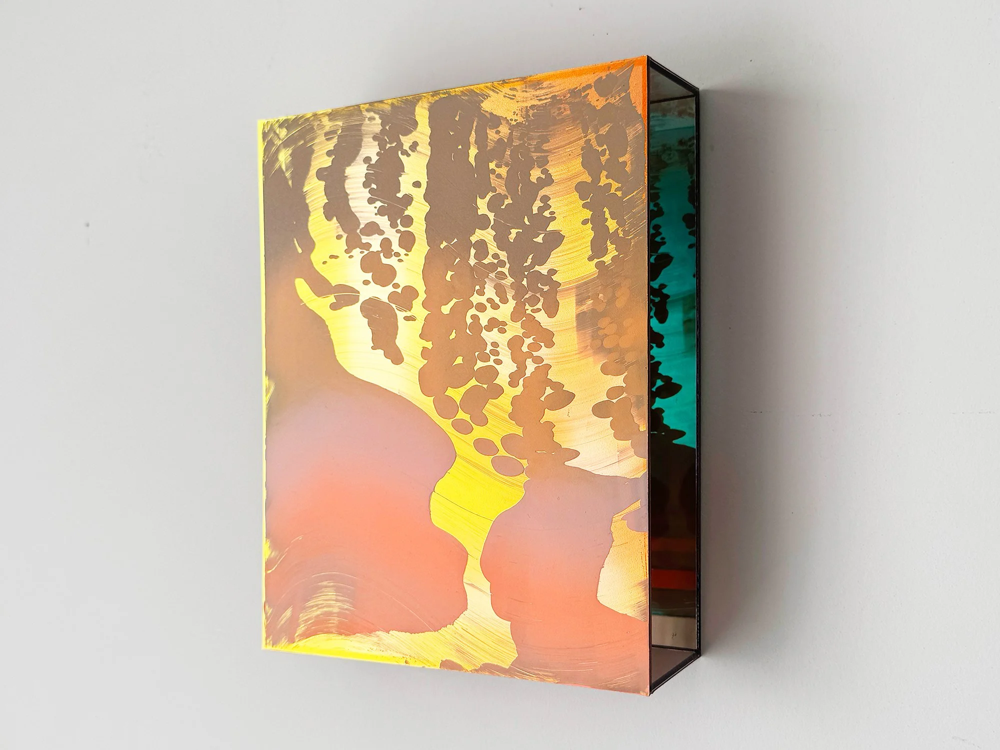 Side view of Desert Modernism VI showing translucent layered material and warm desert colours