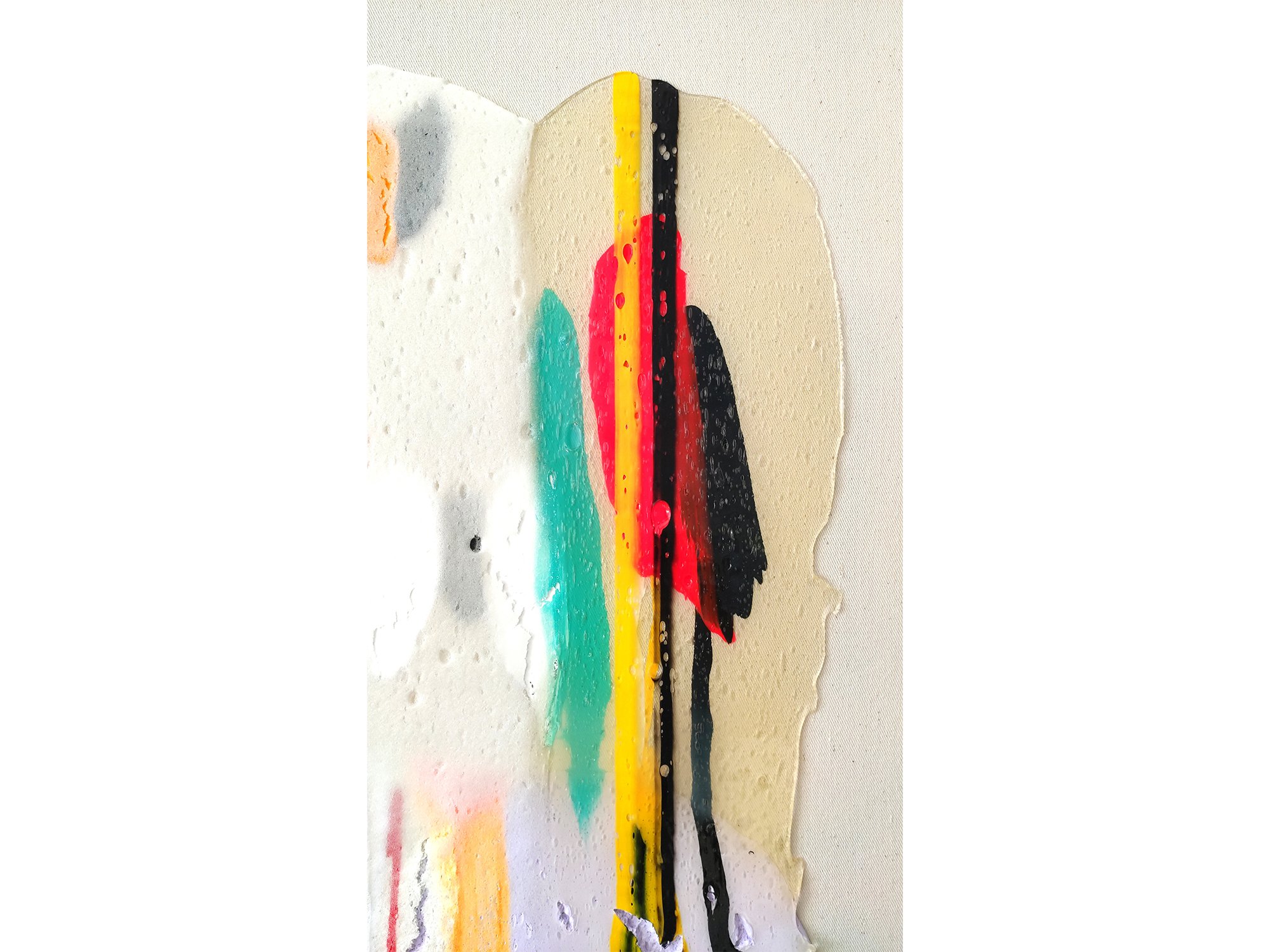Detail of textured paint and translucent layers in Translucent VI.