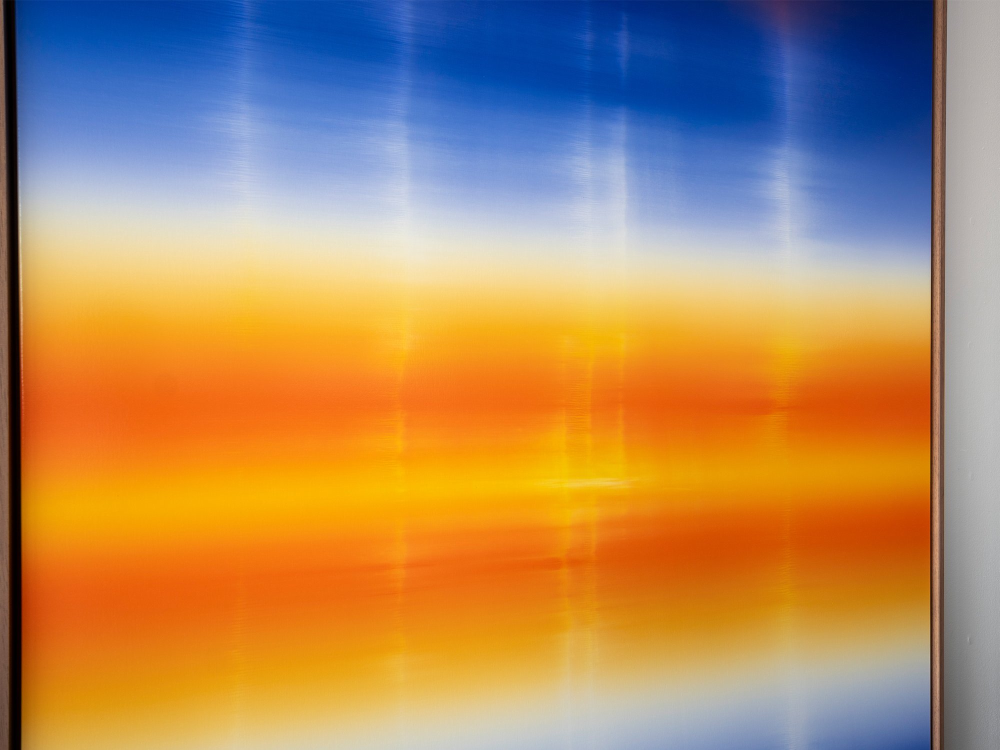 Close-up of Sudden Flare of Interest by Donald Schenkel, showing subtle transitions between blue, orange and white tones.
