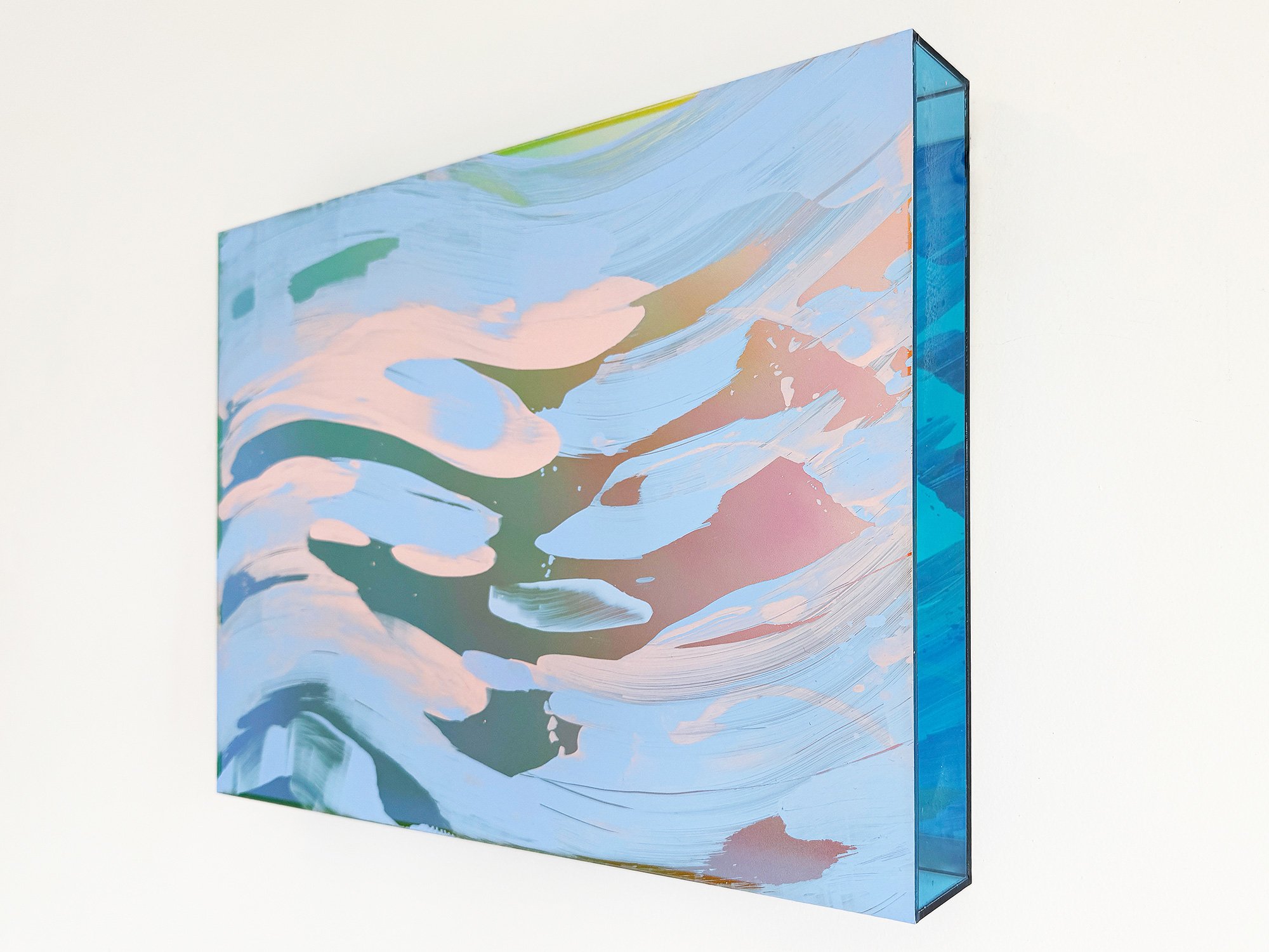 Delicate painting reflecting the calm light of dawn over Los Angeles, by Lisette Schumacher.