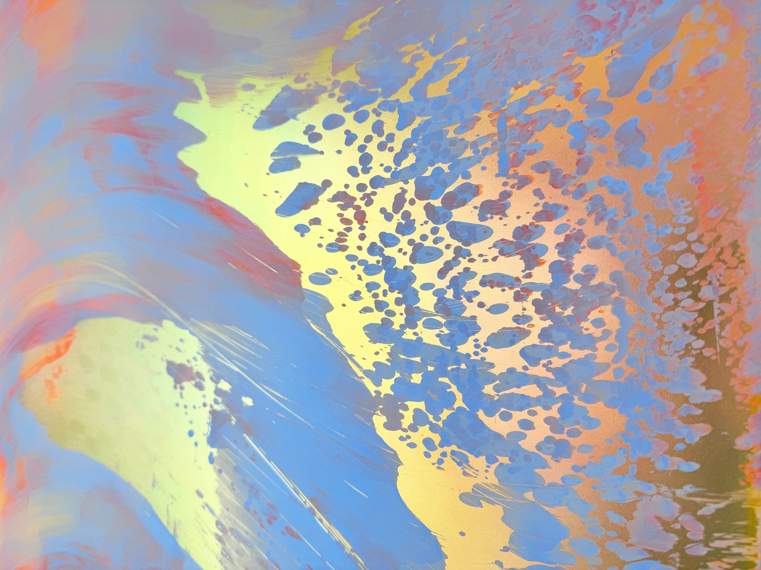 Close-up of the layered colours and granular patterns in Coachella Views XII by Lisette Schumacher