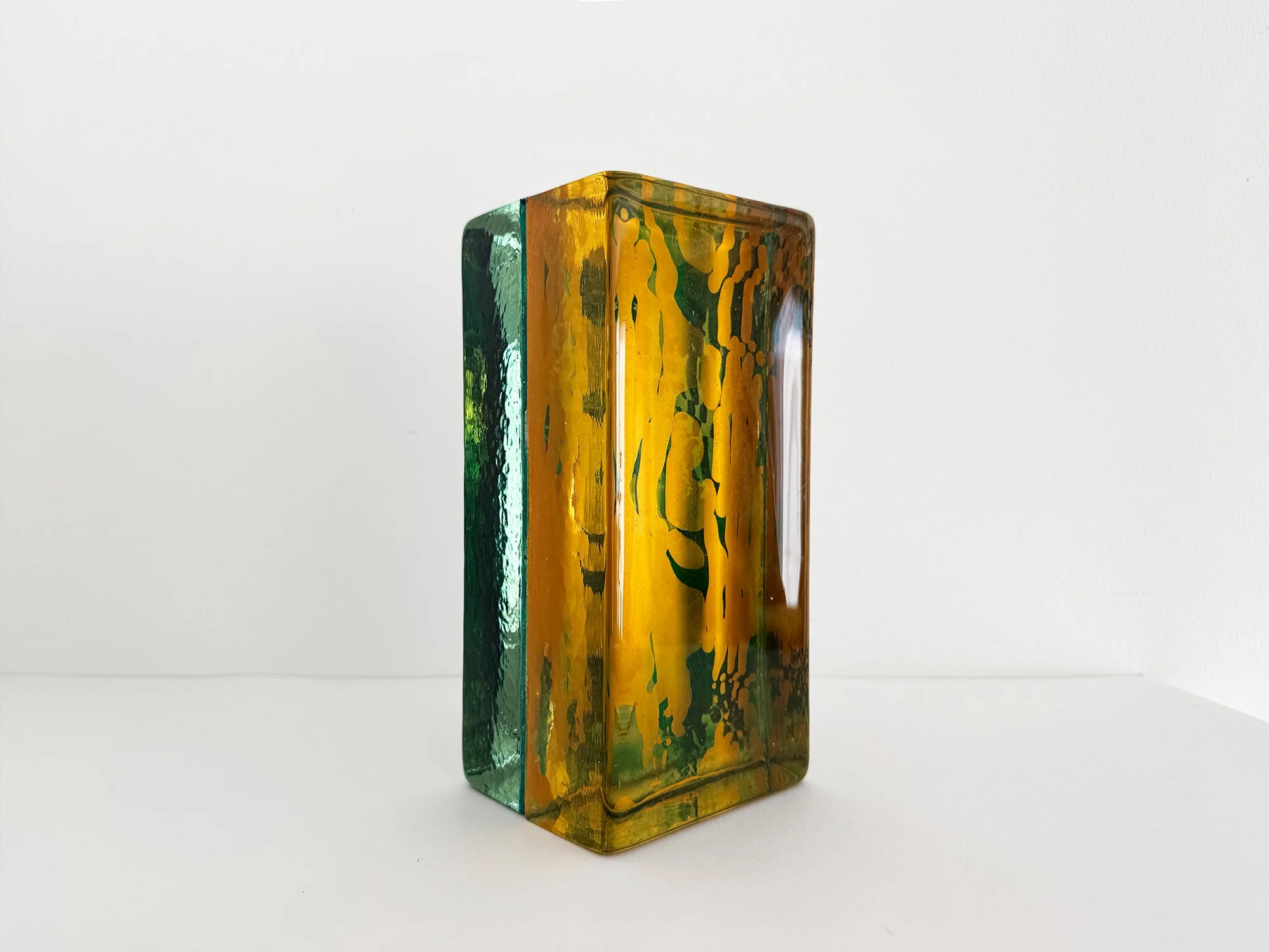 Handmade glass sculpture Spatial Shade by Lisette Schumacher made of solid coloured handcast glass