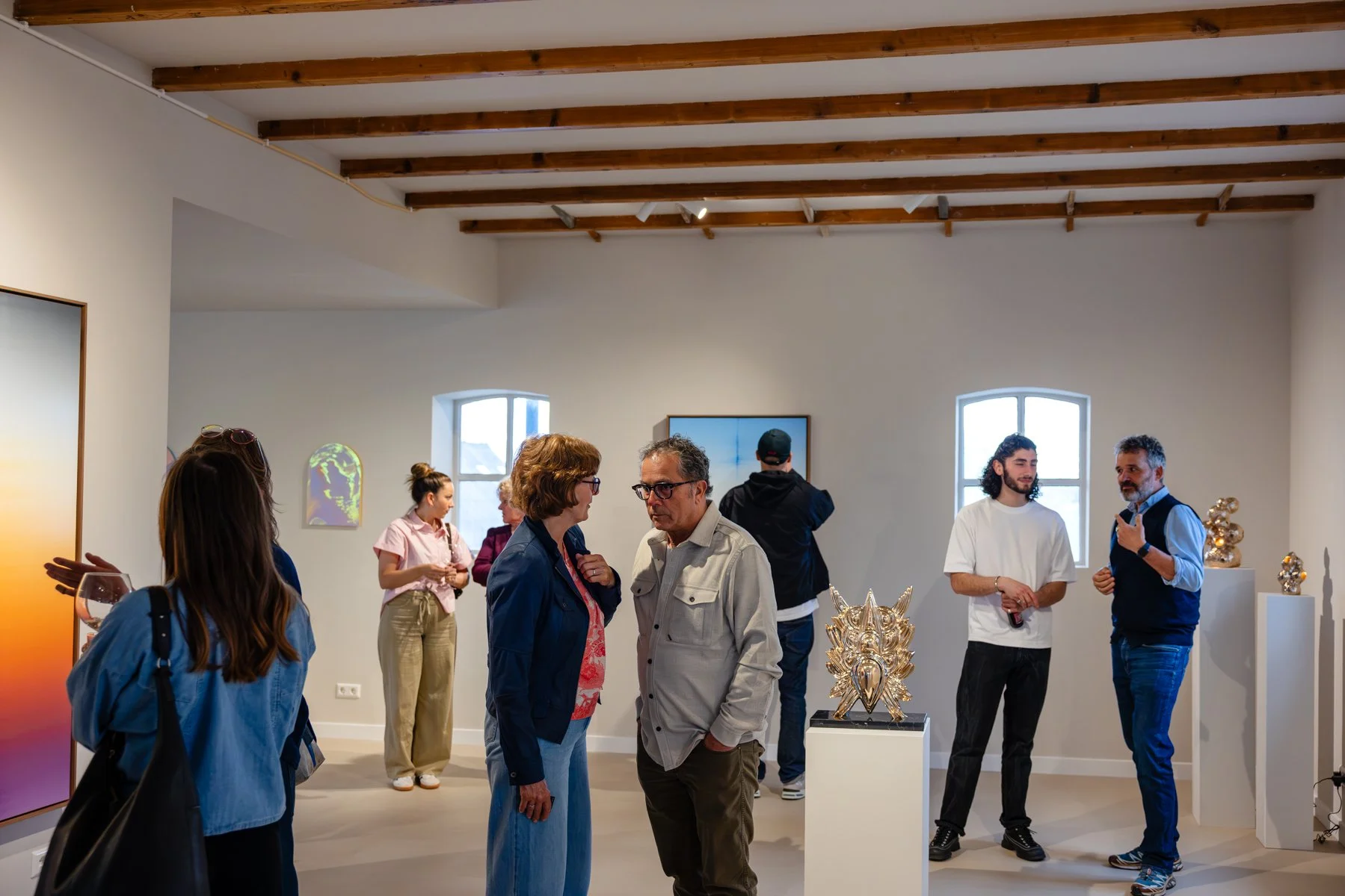 Lisette Schumacher’s Arch III presented in a gallery setting, with the arched shape framing the composition within the interior.