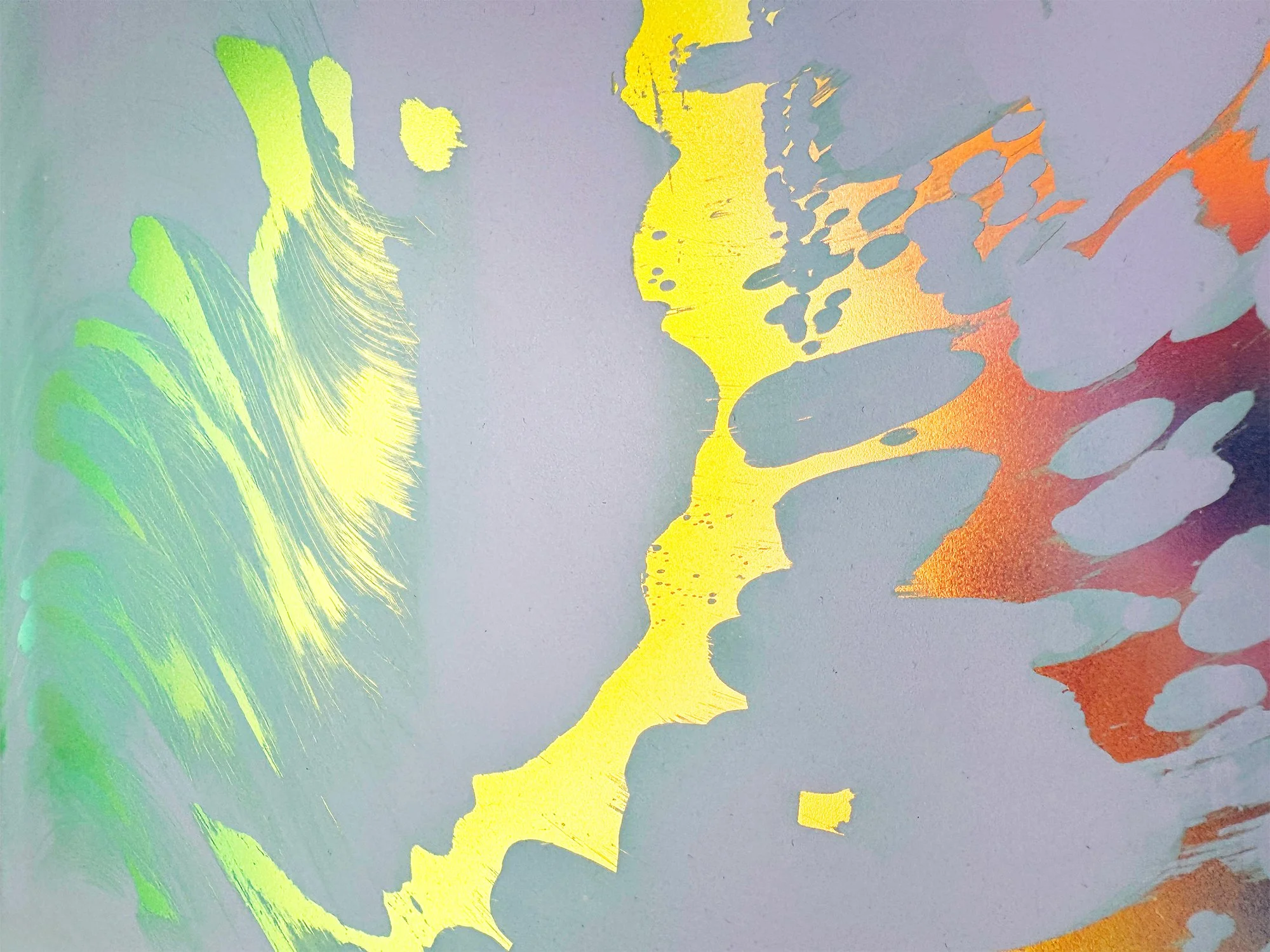Detail of Arch I showing the surface of the painting, where layers of colour build up within the boundaries of the arch.