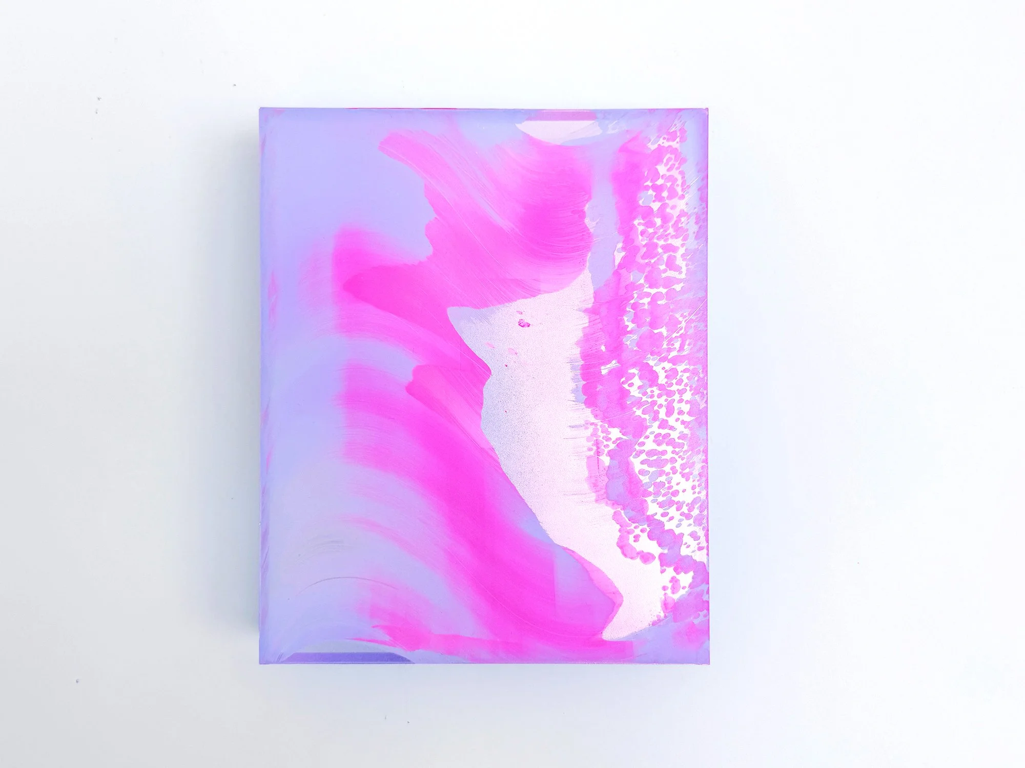 Coachella Views XVI by Lisette Schumacher, an abstract pink artwork with lilac and softly reflective layered forms