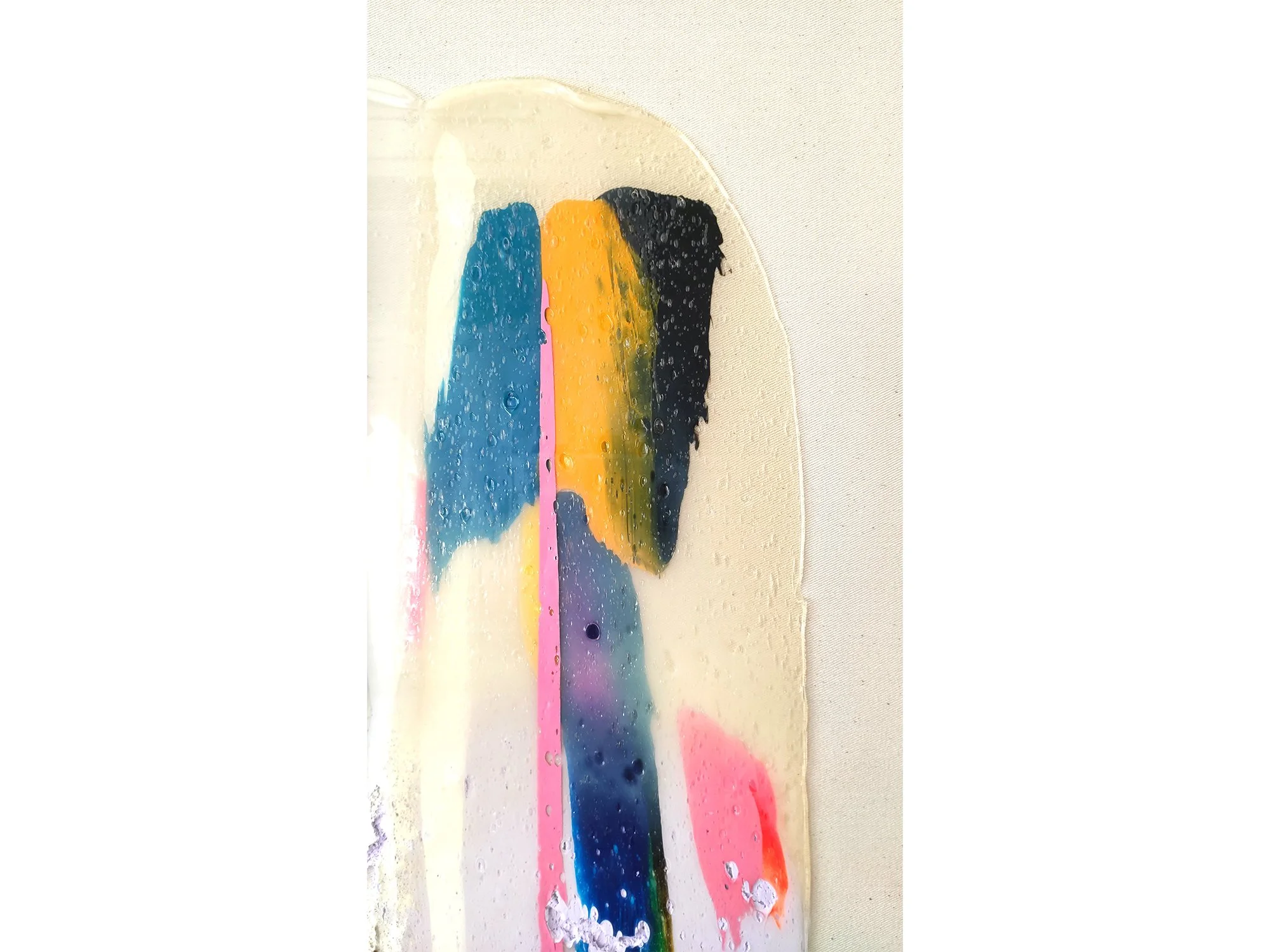 Close-up of layered surfaces and colour transitions in Translucent VII.