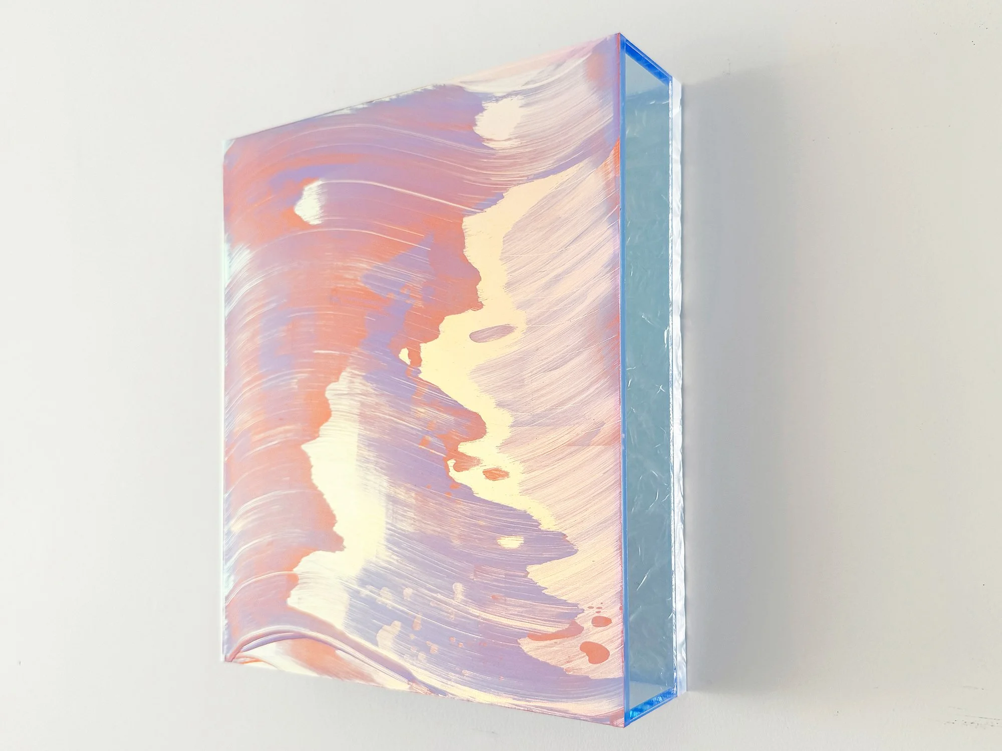 Profile view of Lisette Schumacher painting Coachella Views IV inspired by Palm Springs desert landscape