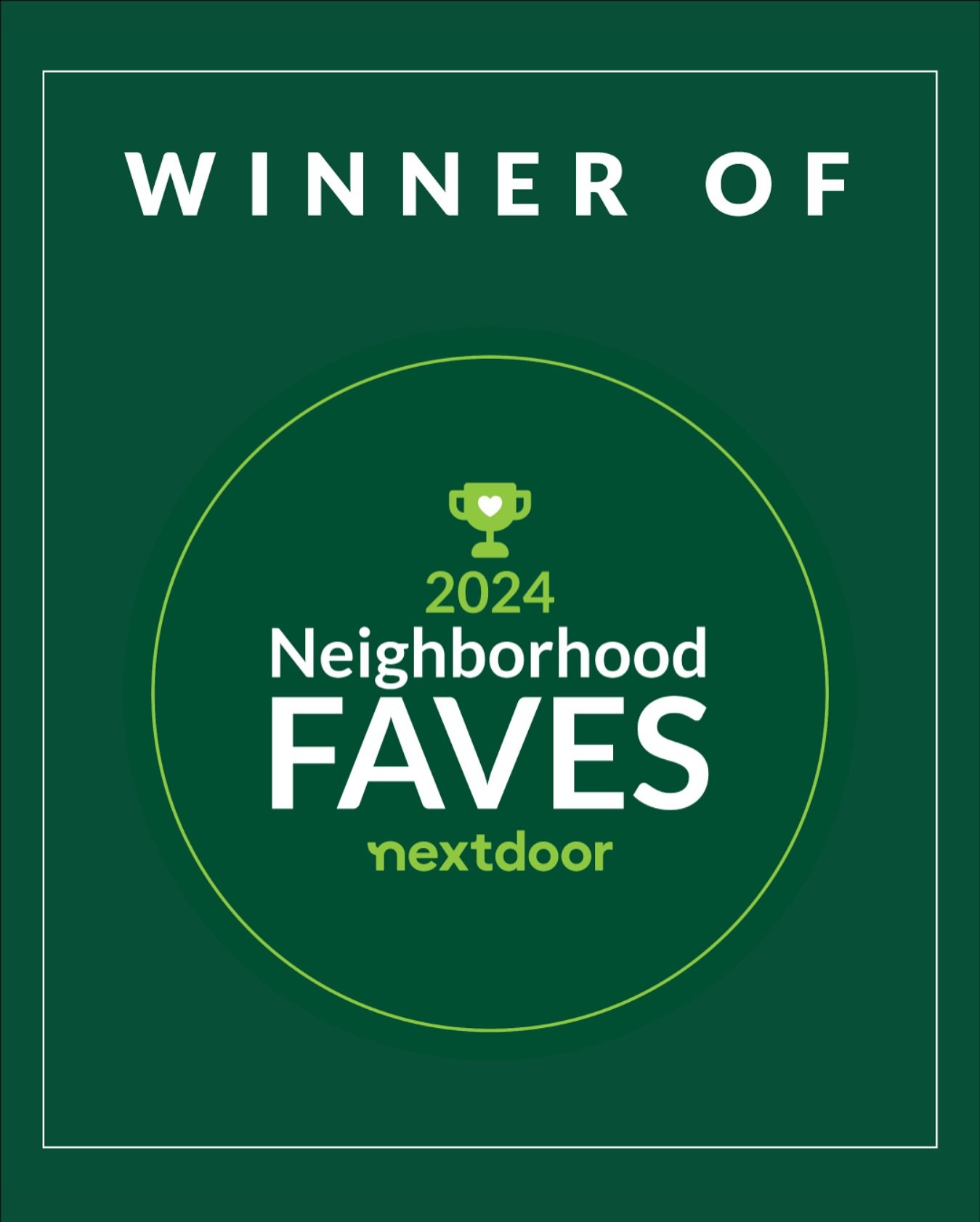 We&rsquo;re are excited to share that we were voted a 2024 Neighborhood Favorite on Nextdoor! A huge thank you to our amazing neighbors and community for the support and trust you&rsquo;ve shown us.
We&rsquo;re proud to serve our neighborhoods in the