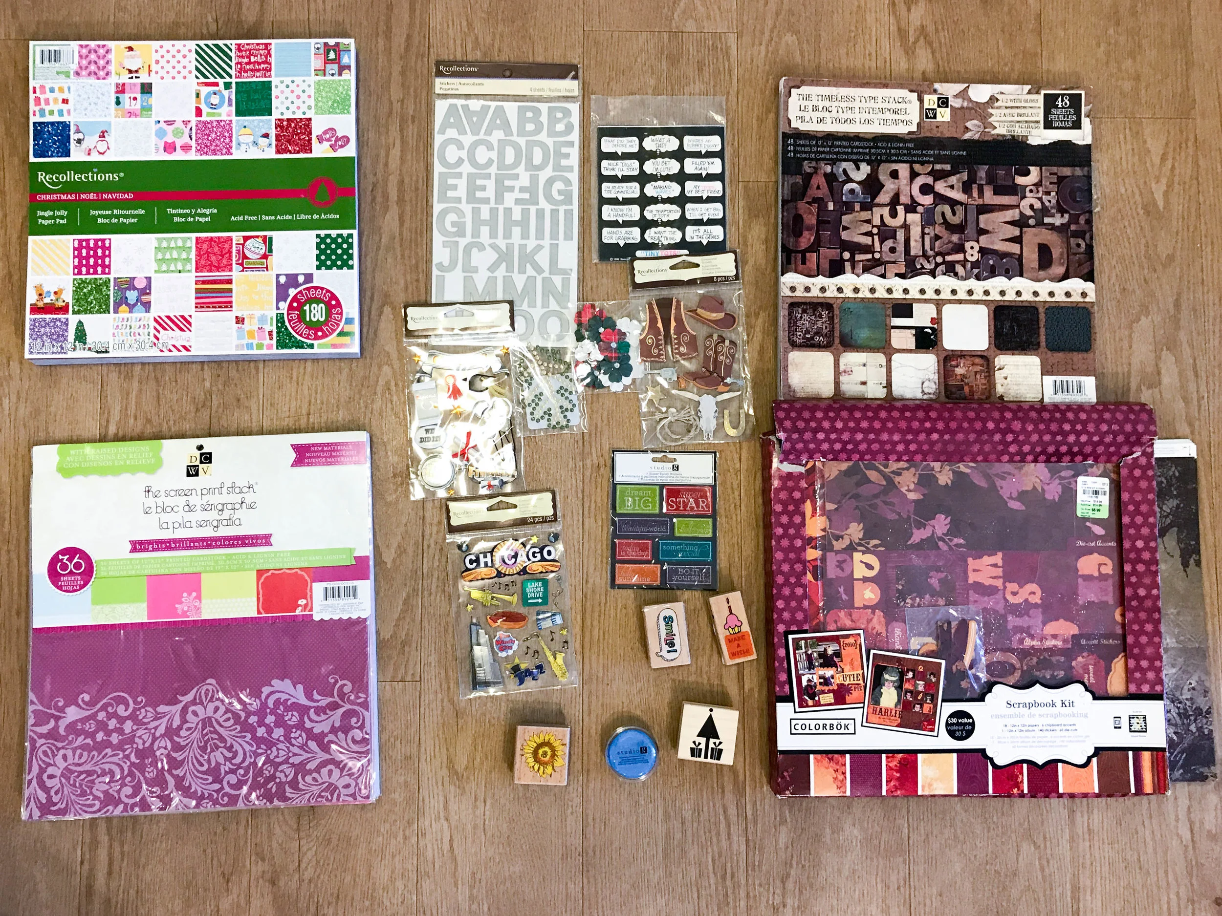 Scrapbooking: Everything here except 3 items were brand new. I sold all this for $60.