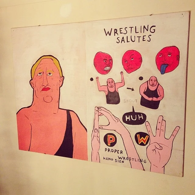 Seriously regretting not acquiring one of your wrestler paintings when we were at uni, Gaz @tombstone_press. www.garethbarnett.co.uk
