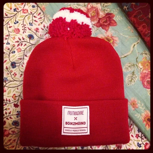 #ForSale BRAND NEW #SoldOut #FruitMachine X @Boikzmoind @jamfactory #fixie Bobble Hat. Bought for @jmgcreative for Xmas, but he’d already pre-ordered & bought his very own! Silly girlfriend! Any one want to purchase this one?? #streetwear #fixedgear #singlespeed #bricklanebicycles #cycling #bikes #wheelspedalsperson #gavinstrange #hat #limitededition #fruitmachine #headwear #documentary #boikzmoind