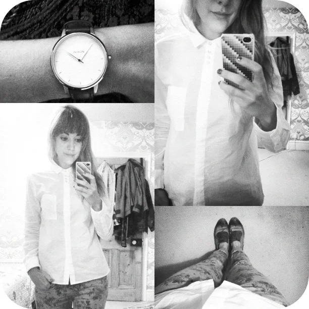 #todayimwearing my new @topshop £20 white shirt, with tan #Primark floral skinny jeans & #topshop Kameryn Brogues. I’ve wanted a white shirt for a while and decided that I’d buy this one as it has cute little buttons at the top near the collar. I’ve bought it to wear under pretty dresses as seen in @glamouruk #October edition (pg157 #fastglamour & pg247 #style100 ) #fashion #style #blogger #whattowear #inspiration #photo #me #girl #redhead #hair #print #fblogger #clothes #ootd #wiwt #instapic #outfit #whatiwore #igdaily #bestoftheday (Taken with Instagram )