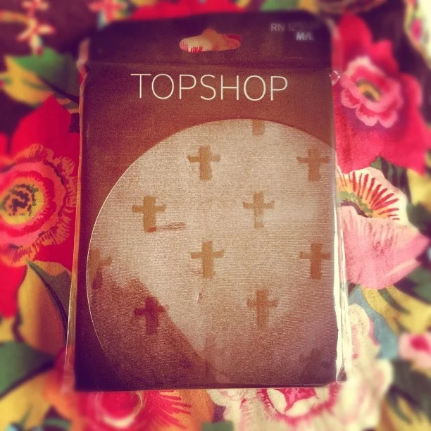 Also got these wicked @topshop #cross tights off @letstryhard - woo hoo! My #AW12 goth look is complete ! #Fashion #style #blogger #whattowear #inspiration #photo #girl #tights #print #fblogger #clothes #ootd #wiwt #instapic #outfit #whatiwore #igdaily (Taken with Instagram )