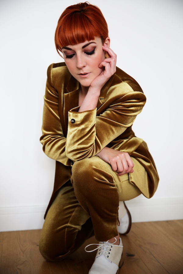 Lucie Loves Topshop Gold Velvet Suit 3