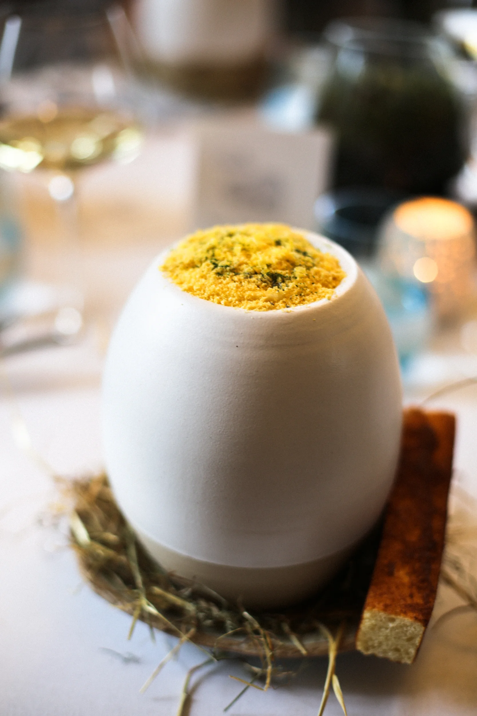 Potato. Estate egg. Exmoor Caviar.