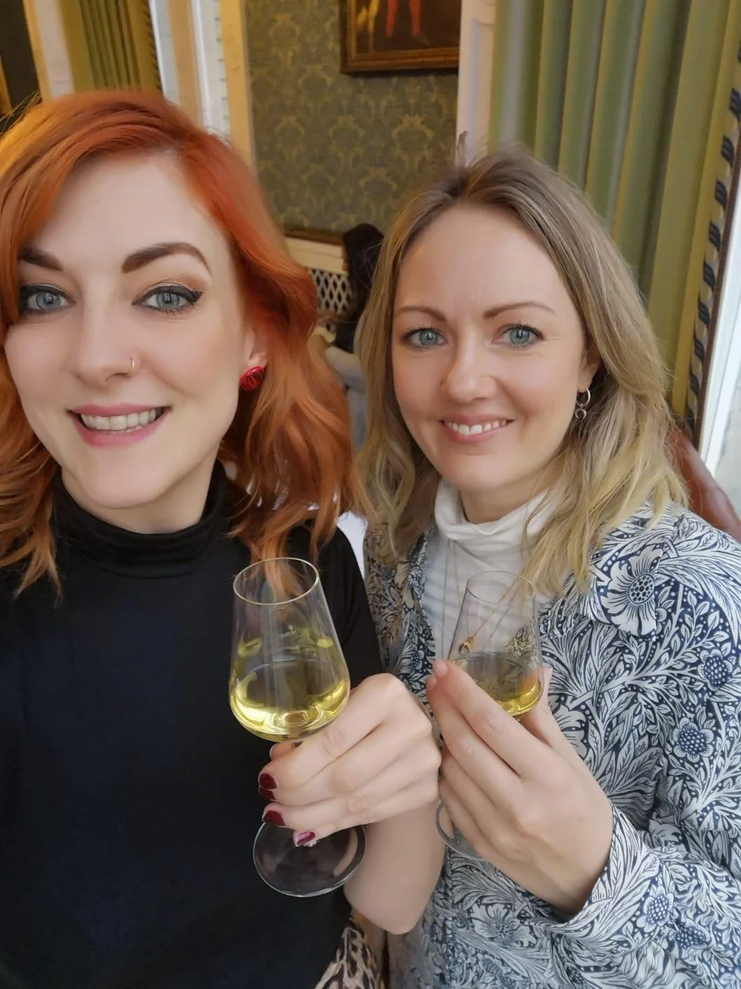 Enjoying a dessert wine, post-meal at Restaurant Interlude with SarahLou