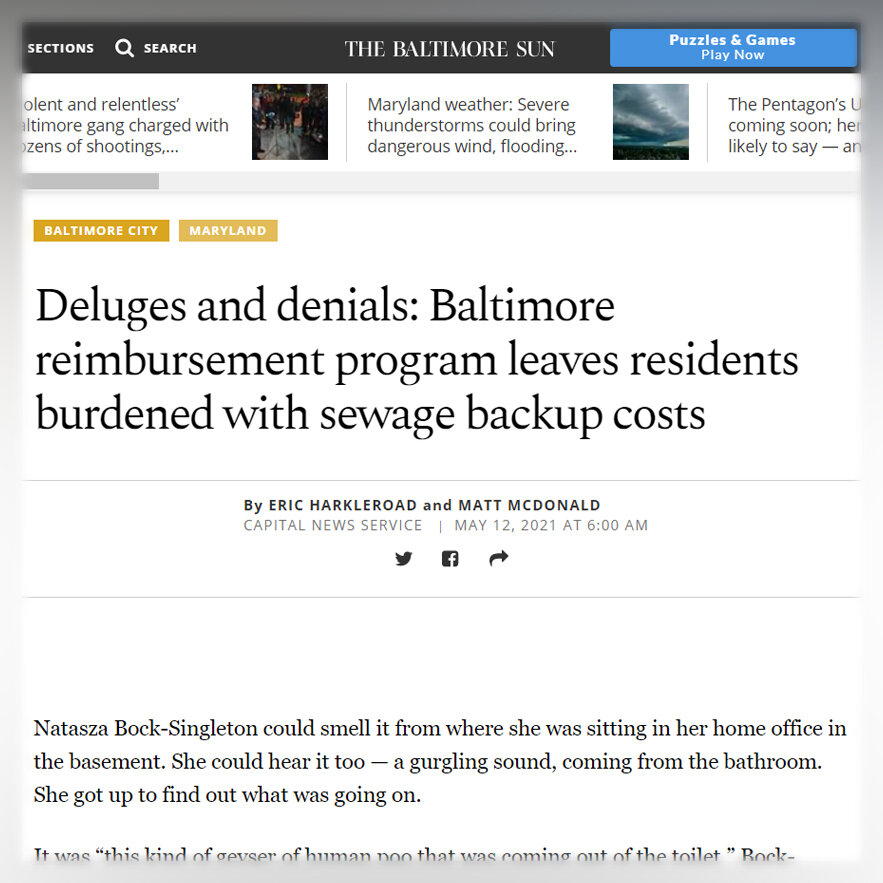 Deluges and denials: Baltimore reimbursement program leaves residents burdened with sewage backup costs