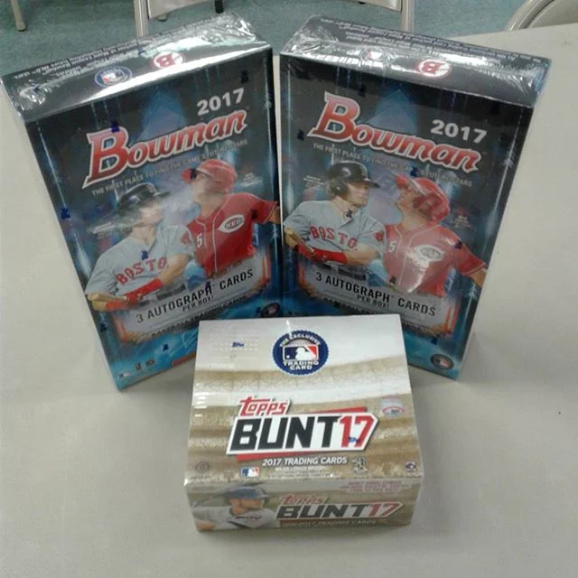 We have 2017 Bowman Baseball Jumbo and 2017 Topps Bunt Baseball boxes in stock now! Stop in and get yours while supplies last! This is a hot product so make sure you get yours today! #BowmanBaseball #ToppsBunt #Baseball #SportsCards #CardCollector