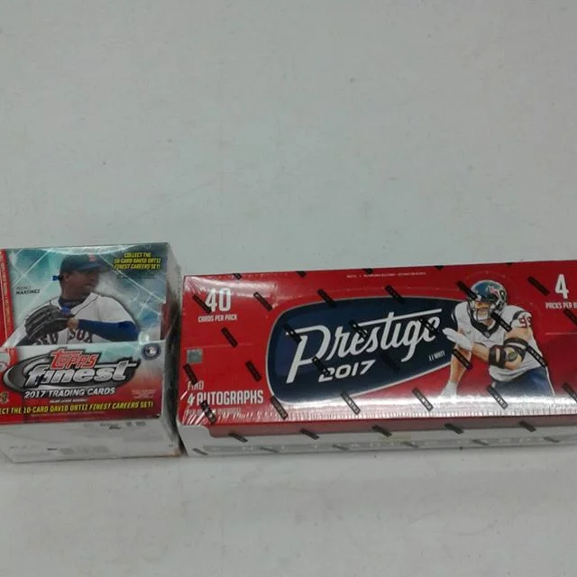 We have 2017 Prestige Football and 2017 Topps Finest Baseball in stock now! Stop in today and pick yours up while supplies last! #SportsCards #Topps #Football #Baseball