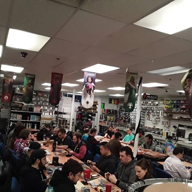 We have 18 players for Pioneer and 9 players for Draft tonight! We have a full house for Friday Night Magic! 
#FNM #FridayNightMagic #Pioneer #Draft #ThroneofEldraine