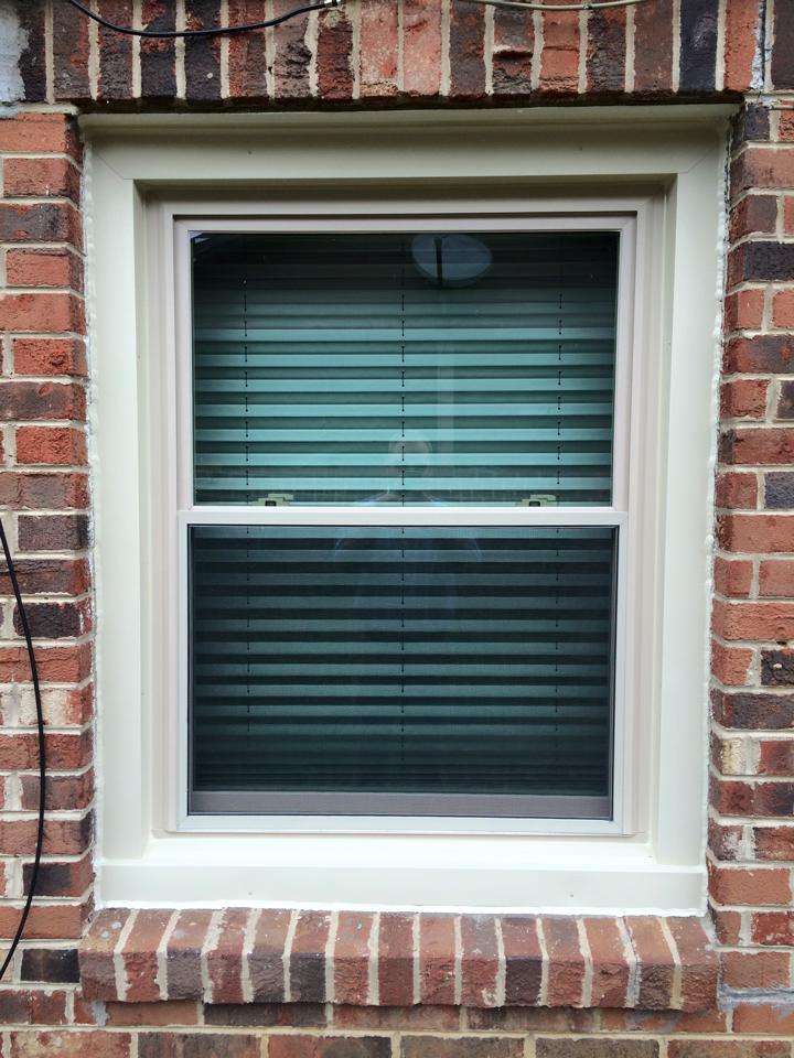 almond vinyl replacement window