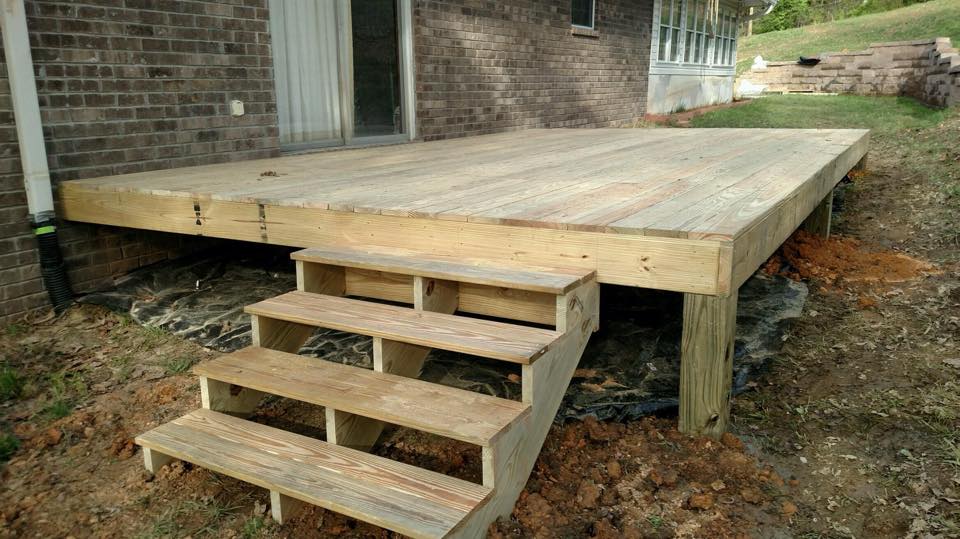wood deck in progress