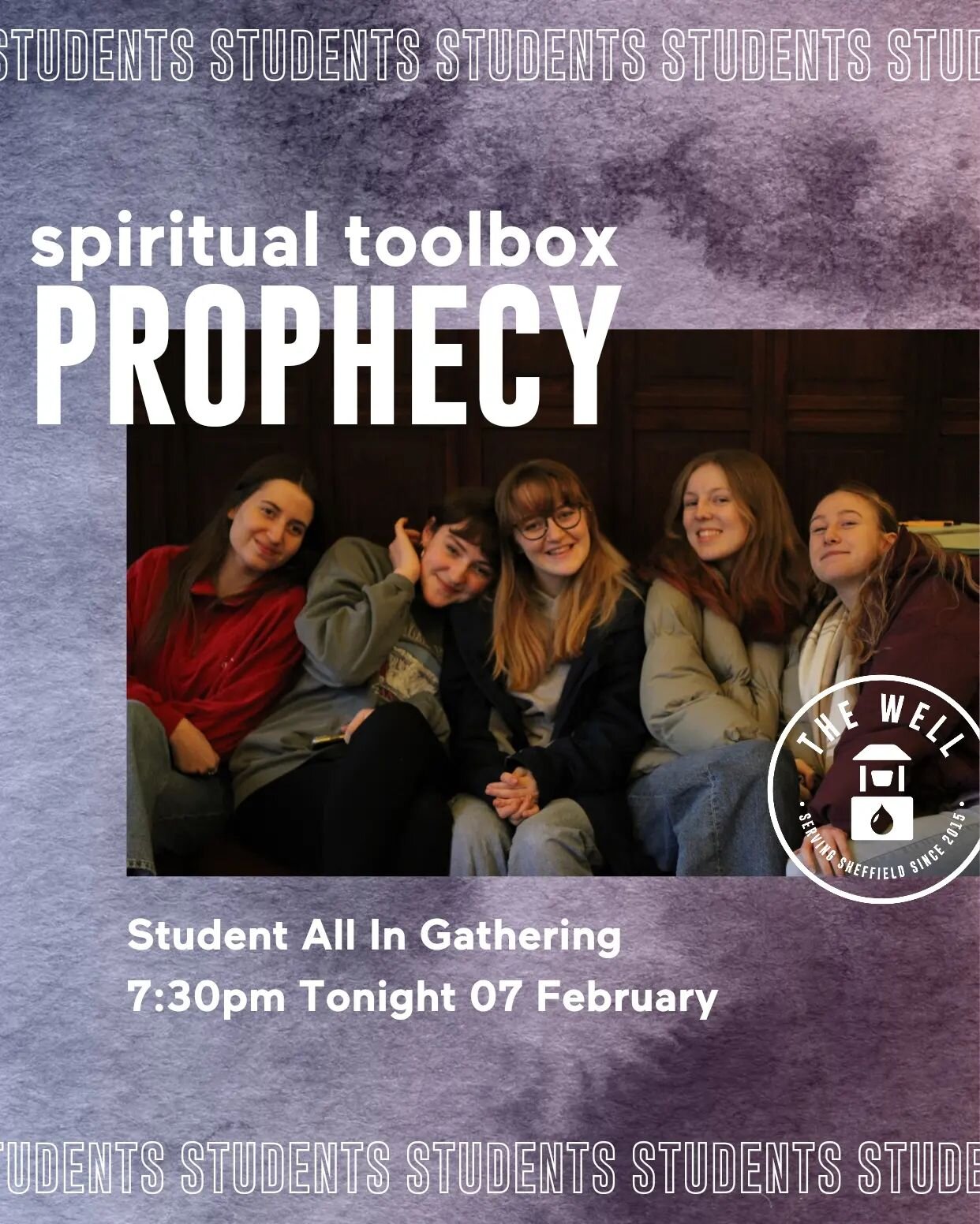 Students! It's the All In gathering tonight! Come along for worship, exploring the Bible and great time together as we dive into prophecy.

7:30pm at The Well

📸 @stuckeymark.design