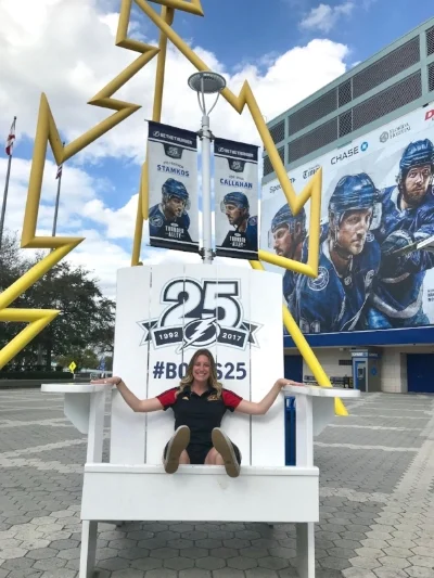 Me in "Thunder Alley" outside of Amalie Arena in Tampa Bay. 