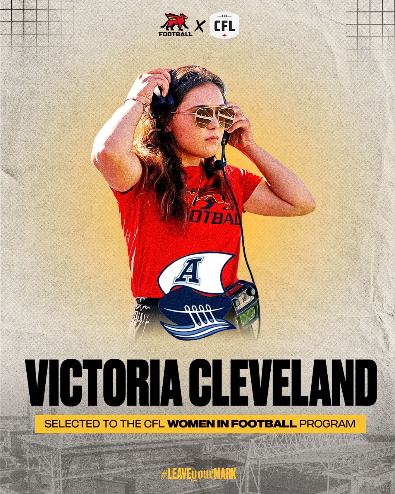 Huge congratulations to former Gryphon Football Operations assistant Victoria Cleveland on being accepted into the CFL’s Women in Football Program with the @torontoargos ππ We’re proud to see our Gryphons continuing to grow the game and