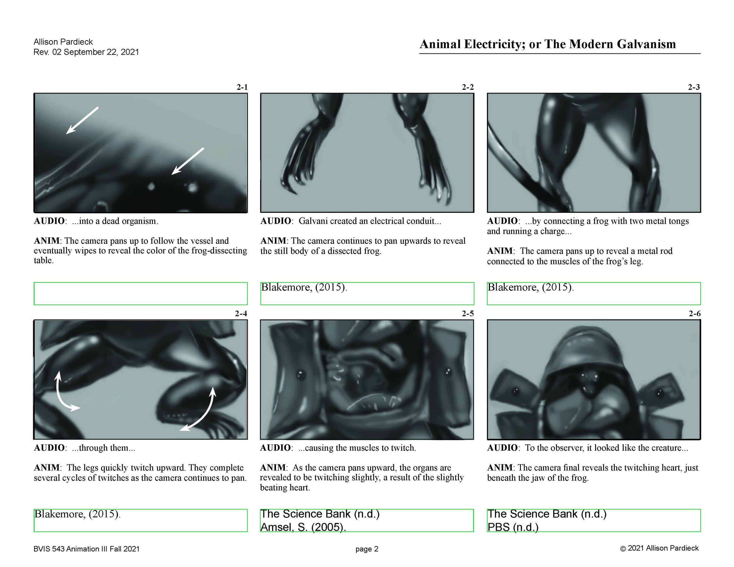 "Animal Electricity" Storyboards (page 2)