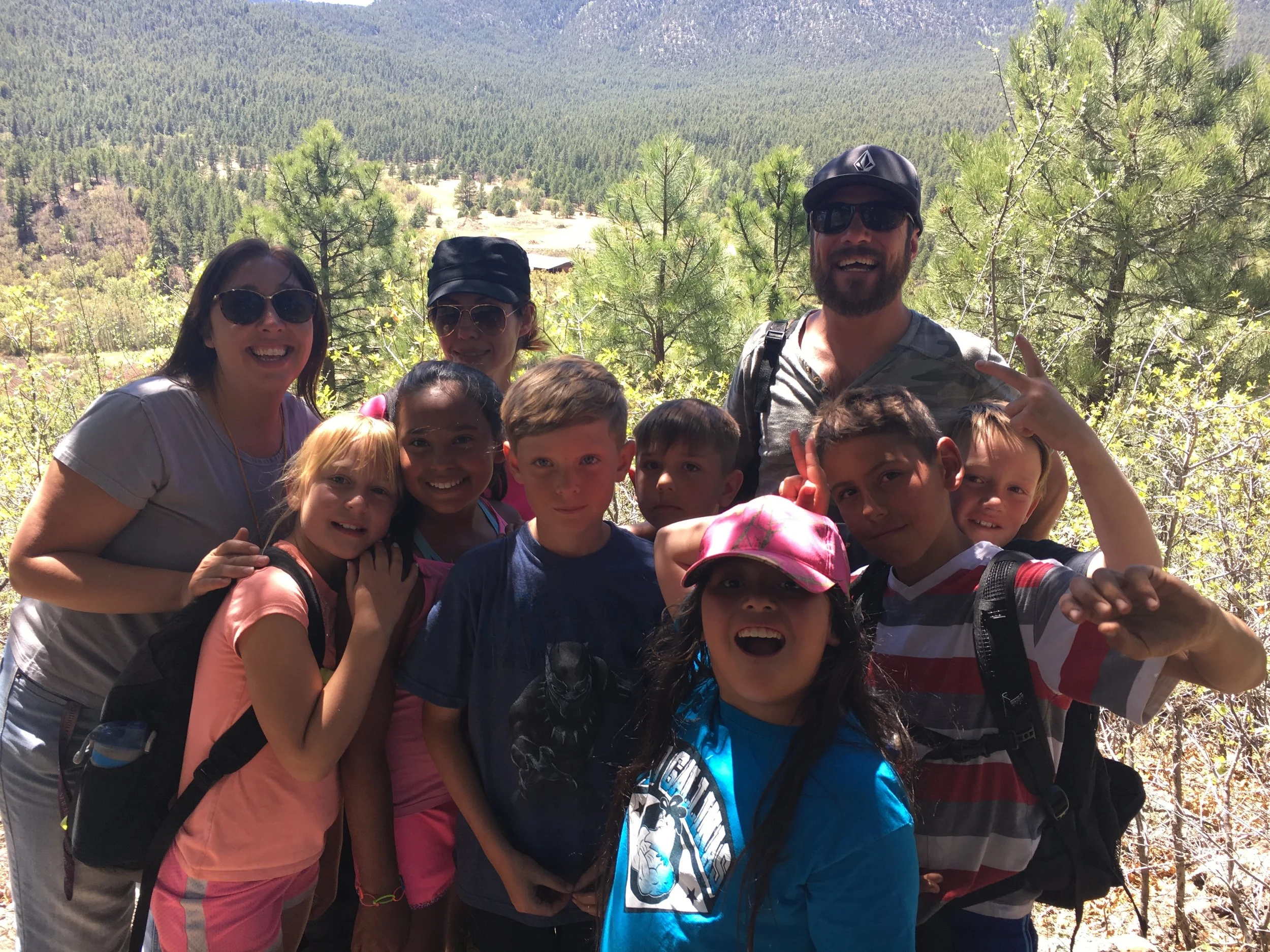 Aja and her students at Rio Gallinas Charter School for Ecology and the Arts in West Las Vegas