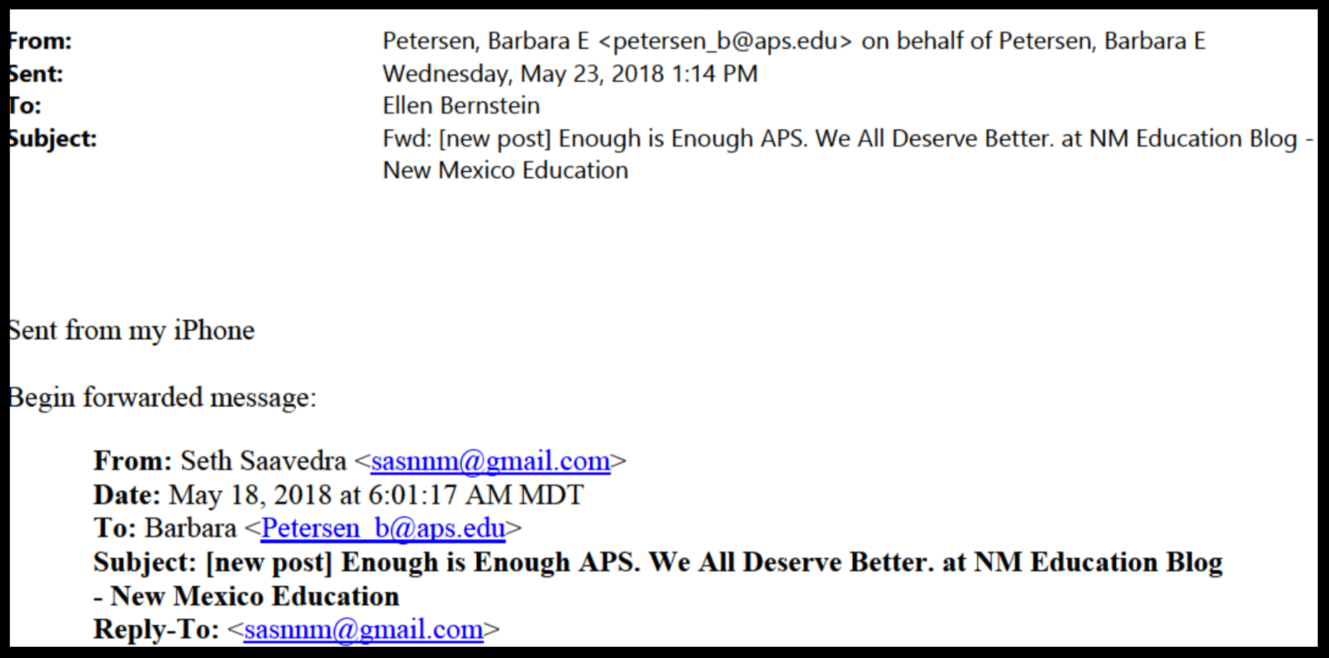 APS // Email from records request.