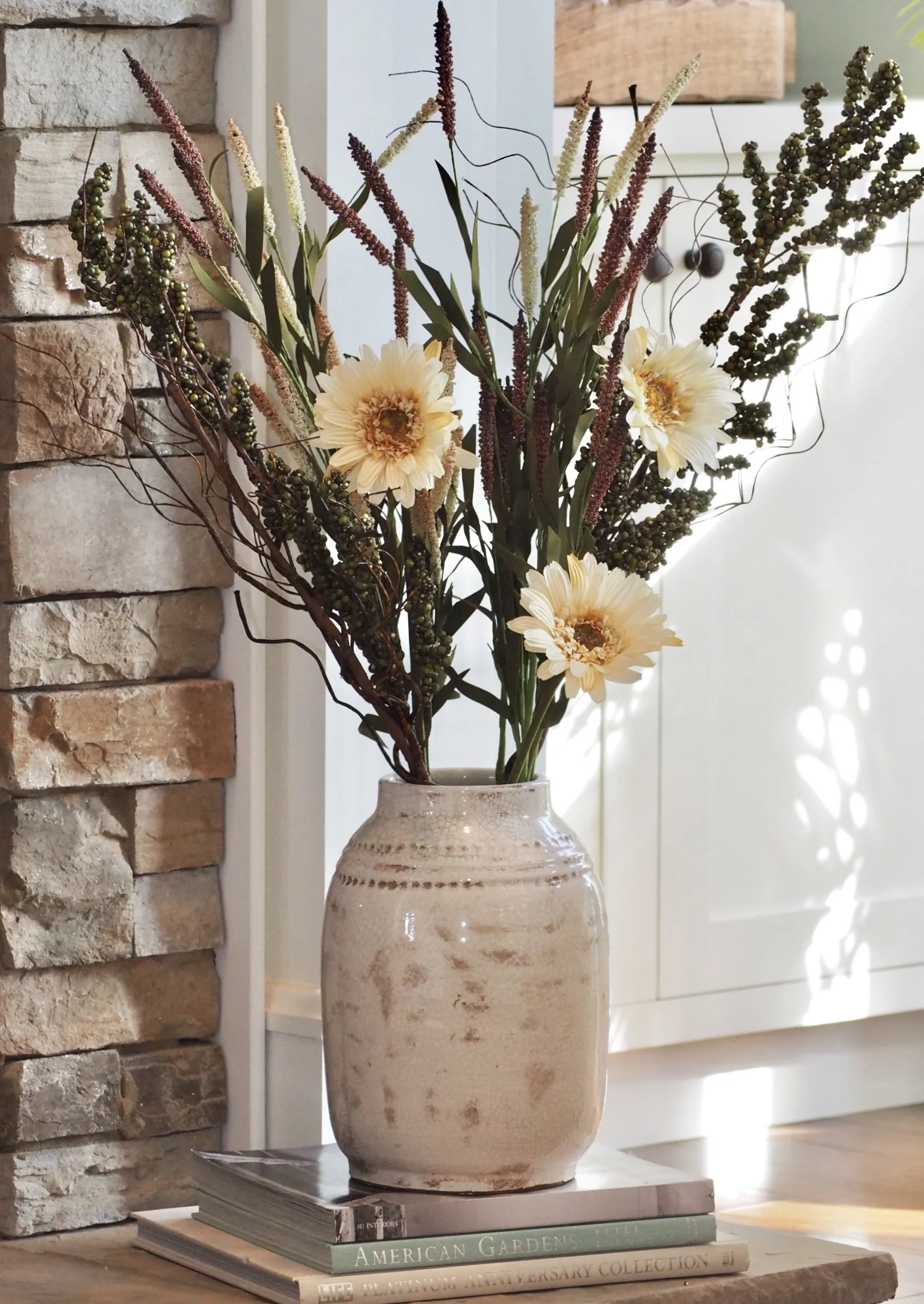 Vase and filler from Hobby Lobby.