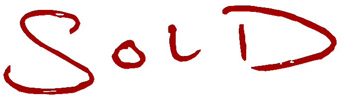 Handwritten word 'Solid' with red marker on a black background.
