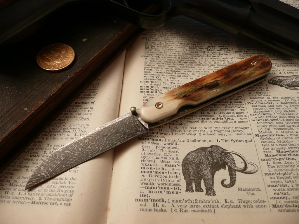 Mosaic Damascus Cigar Knife