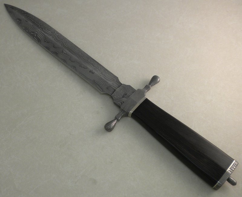 Mosaic Damascus Dag that I finished for the Blade Show.