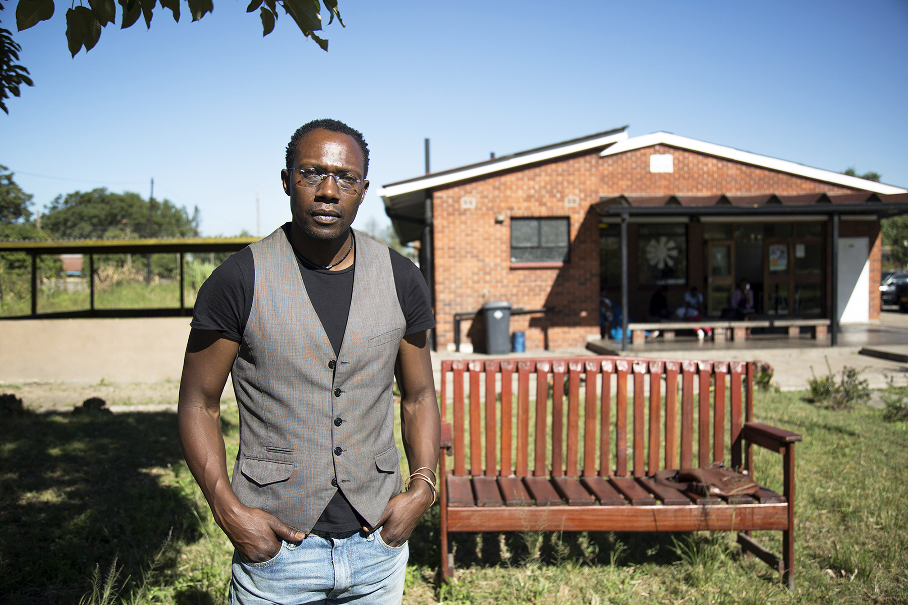  Dr Dixon Chibanda, a senior psychiatrist and the principal investigator of the  Friendship Bench Project,  2017. -  For The Guardian UK  