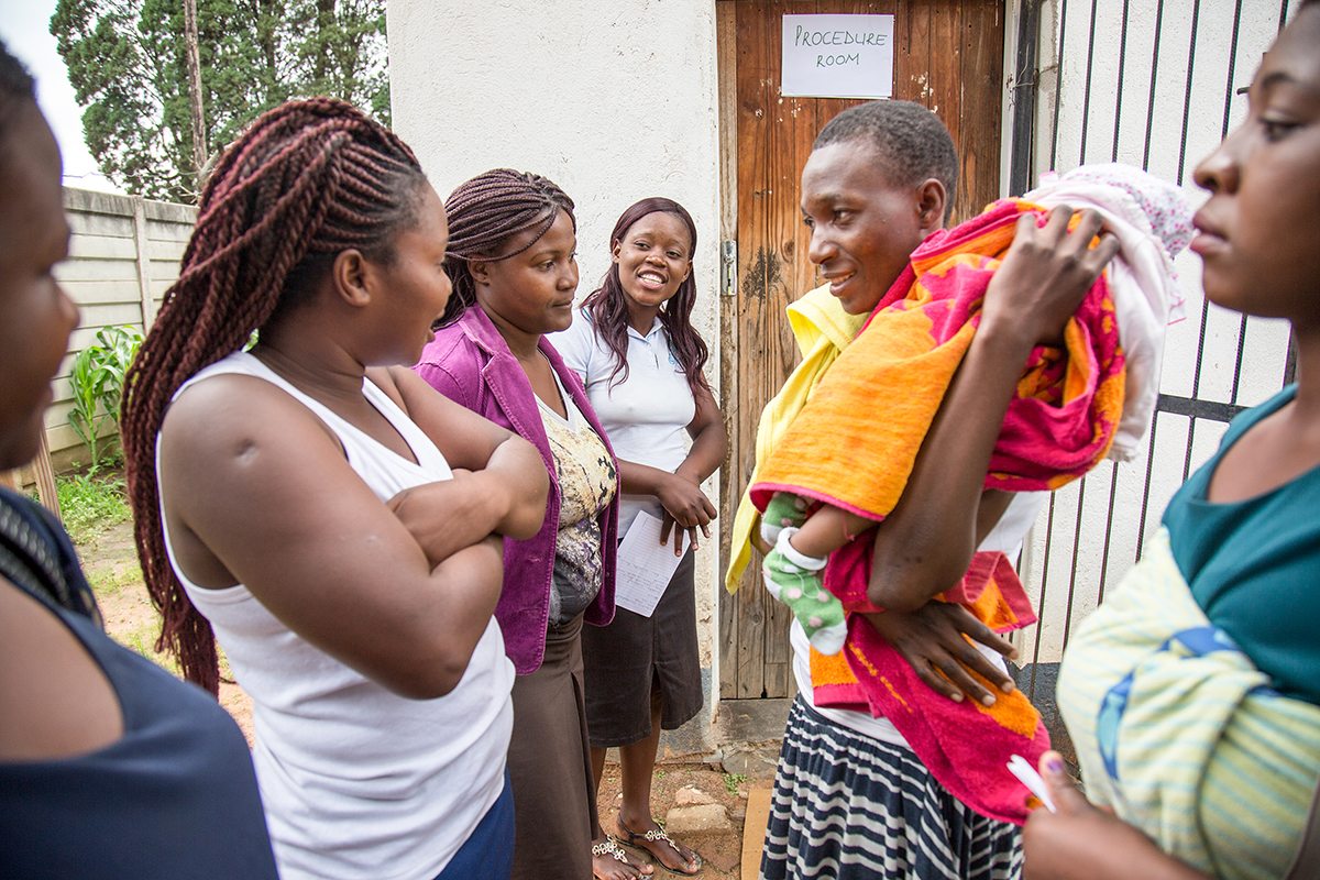 January 09, 2017: Women socialise while waiting to access family planning services at a Marie Stopes International outreach centre at the peri-urban suburb of Epworth in Harare, Zimbabwe. - For Marie Stopes International