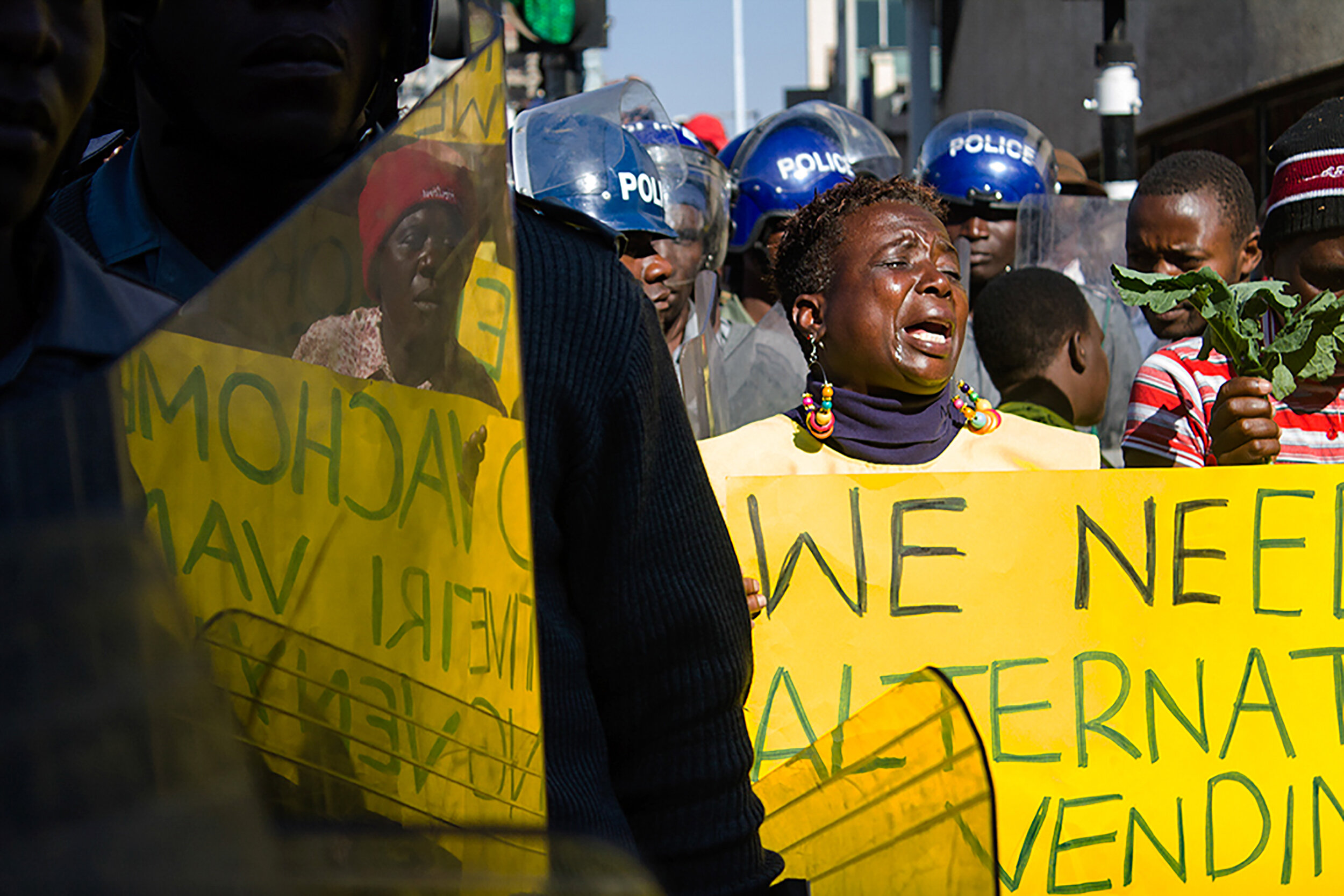  June 24, 2015: A woman cries during a protest by street vendors opposing the government's decision tJune 24, 2015: A woman cries during a protest by street vendors opposing the government's decision to have all street vendors removed from the CBD in