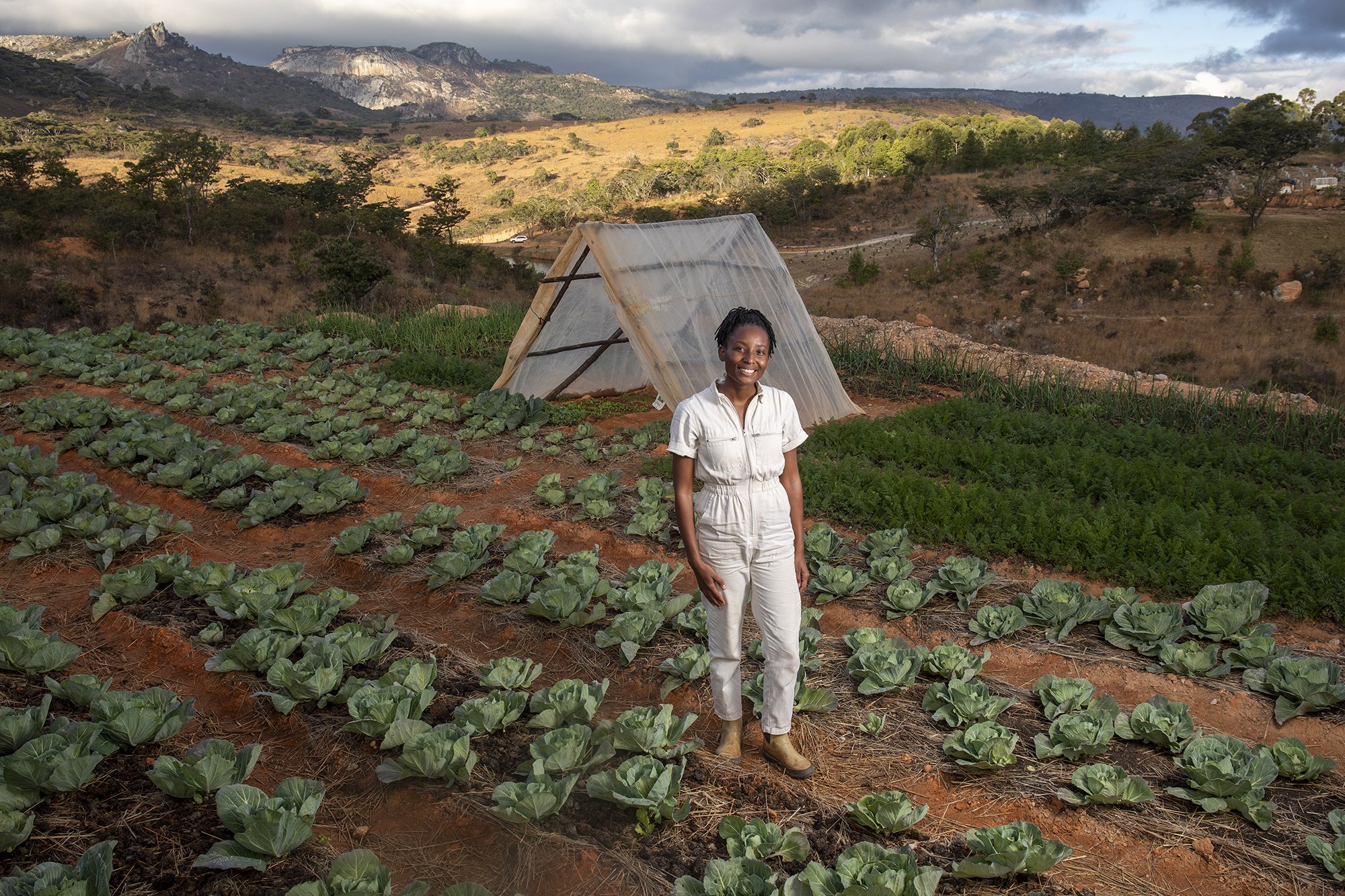  A portrait of Takudzwa Mutezo on her farm, Happi Meadows in Nyamazi, Nyanga. Mutezo lives in rural Zimbabwe where she is working as an independent environmental lawyer and wildlife protection advocate, in addition to running an organic farm. She is 